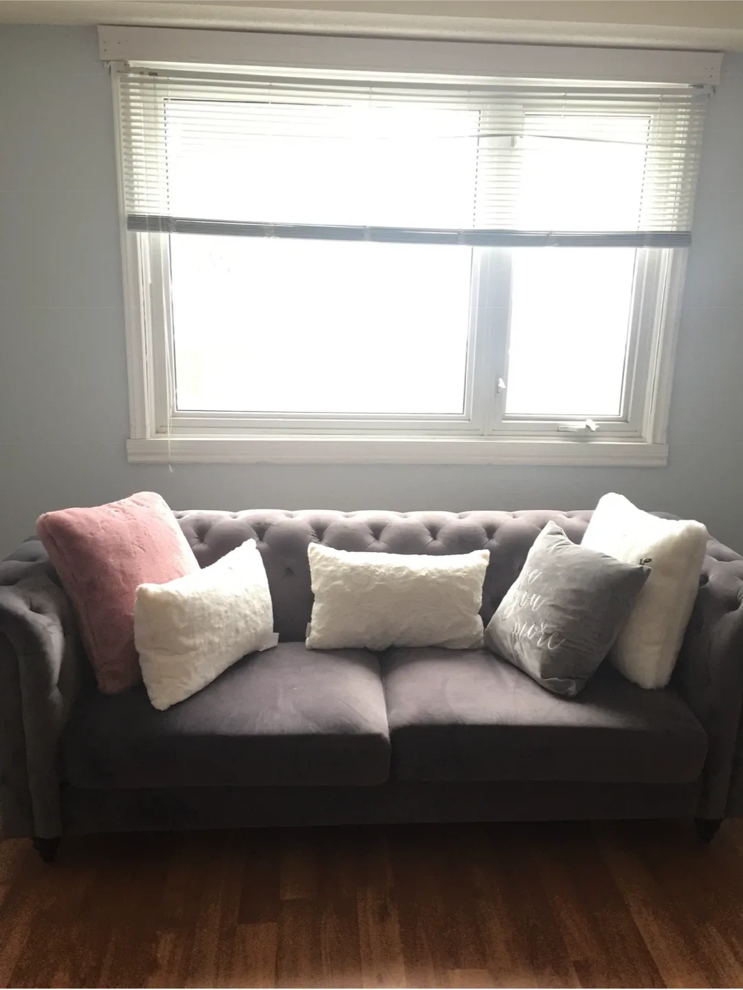 Grey Chesterfield Style Sofa