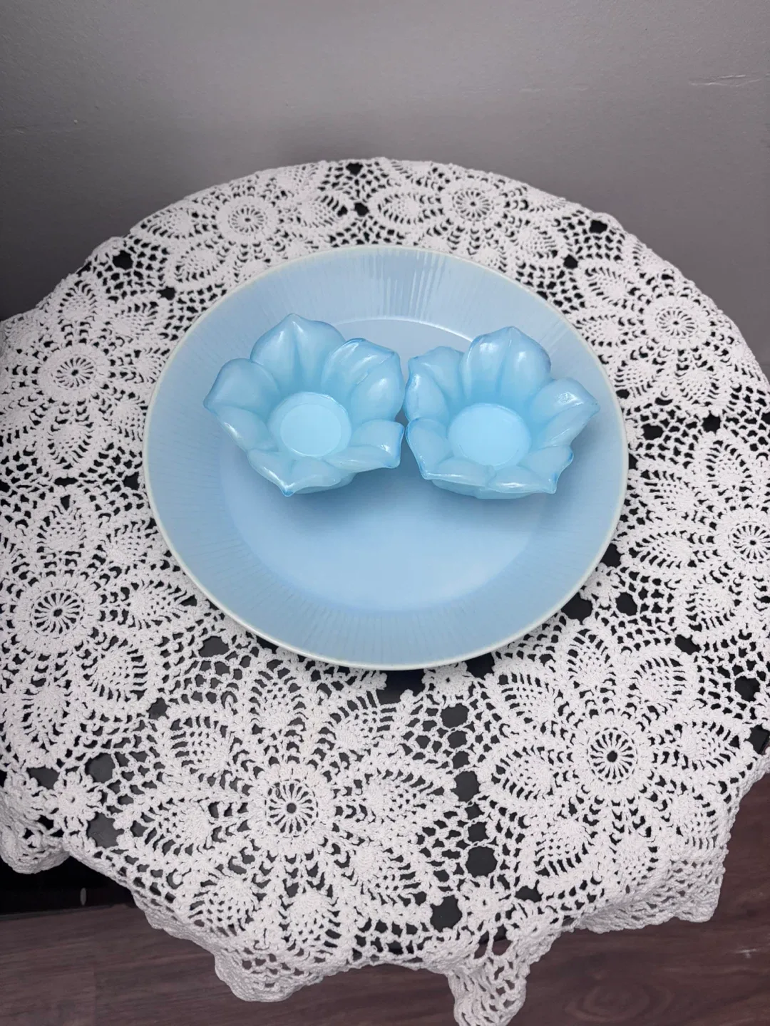 Crate & Barrel Light Blue Dinner Plate