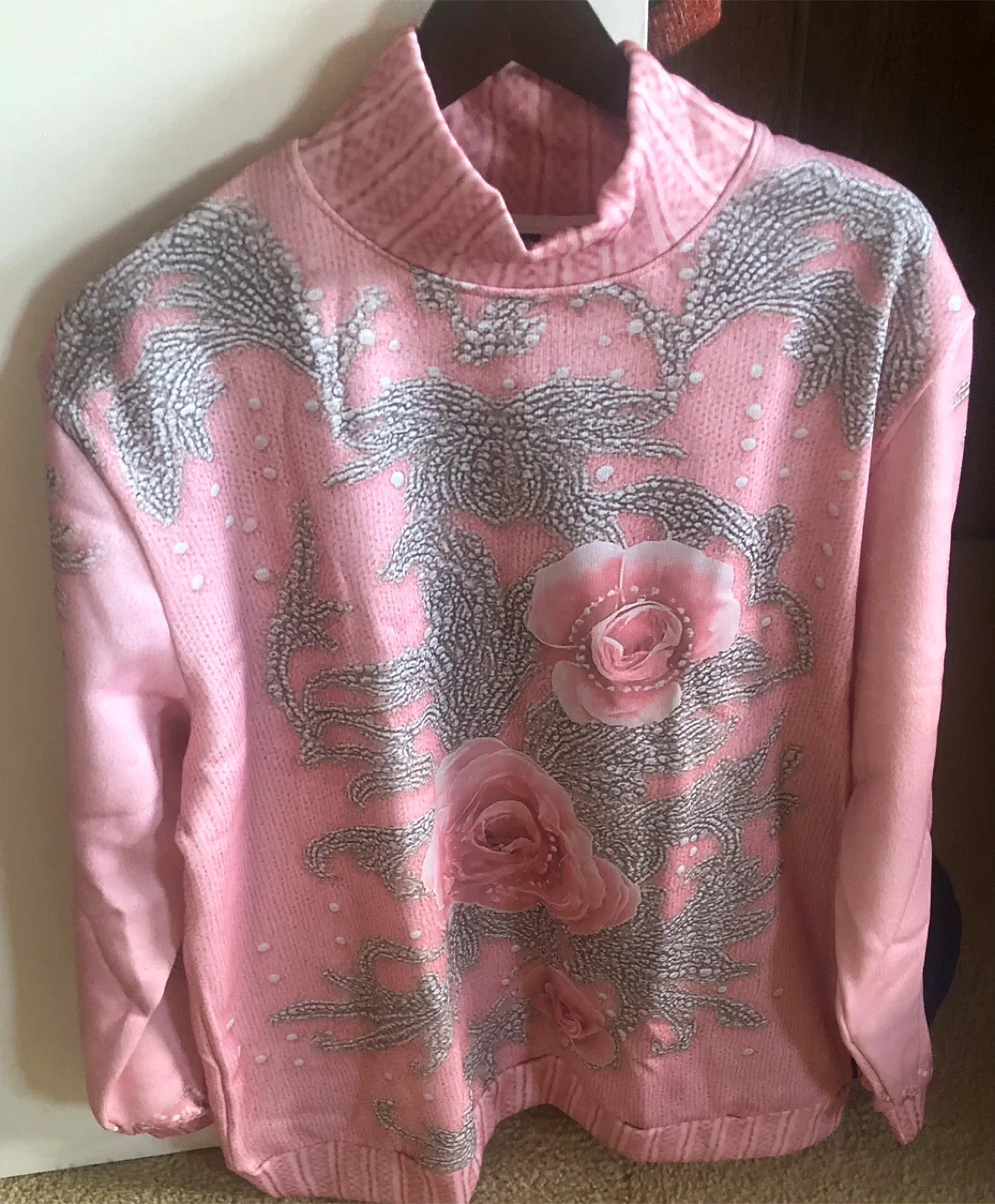 Pink Floral Turtleneck shirt