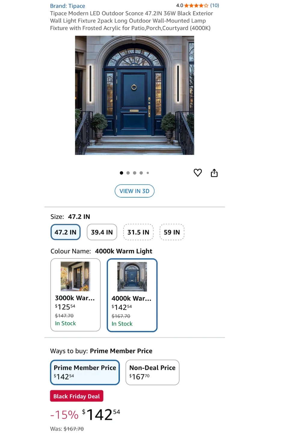 Tipace Modern LED Outdoor Sconce 47.2in image indicator(3)