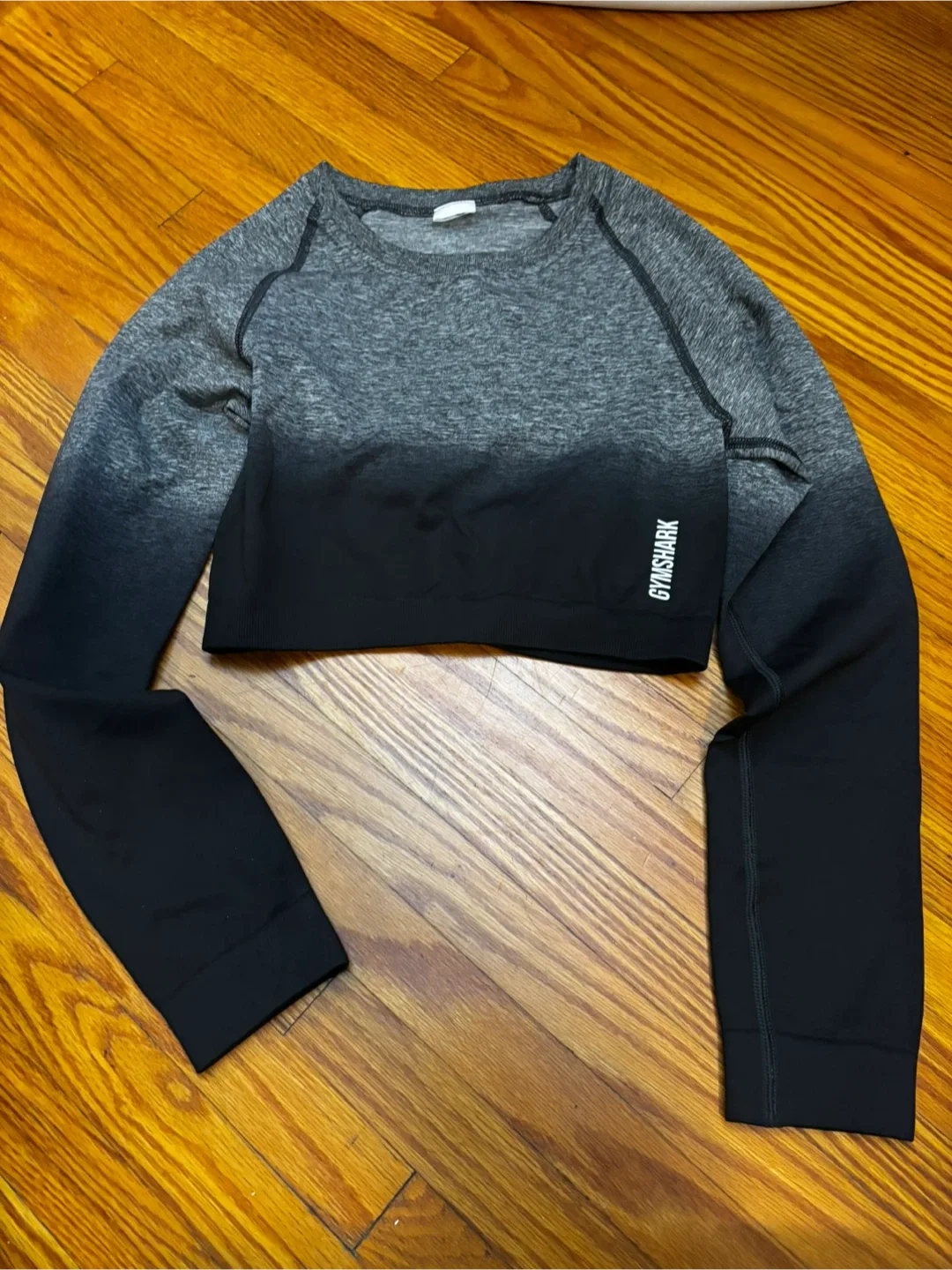 Gymshark Long Sleeve Crop Top - Grey/Black