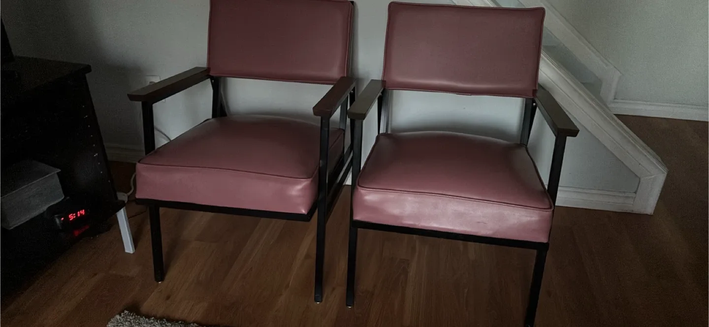 Pair of Vintage Mauve Armchairs