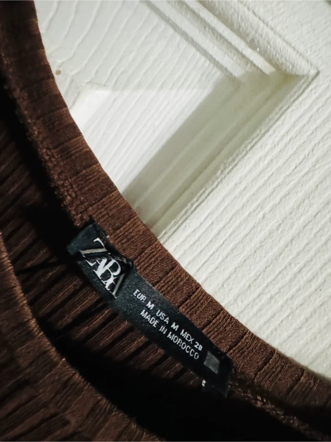 Zara Brown Ribbed Knit Midi Dress - Size M