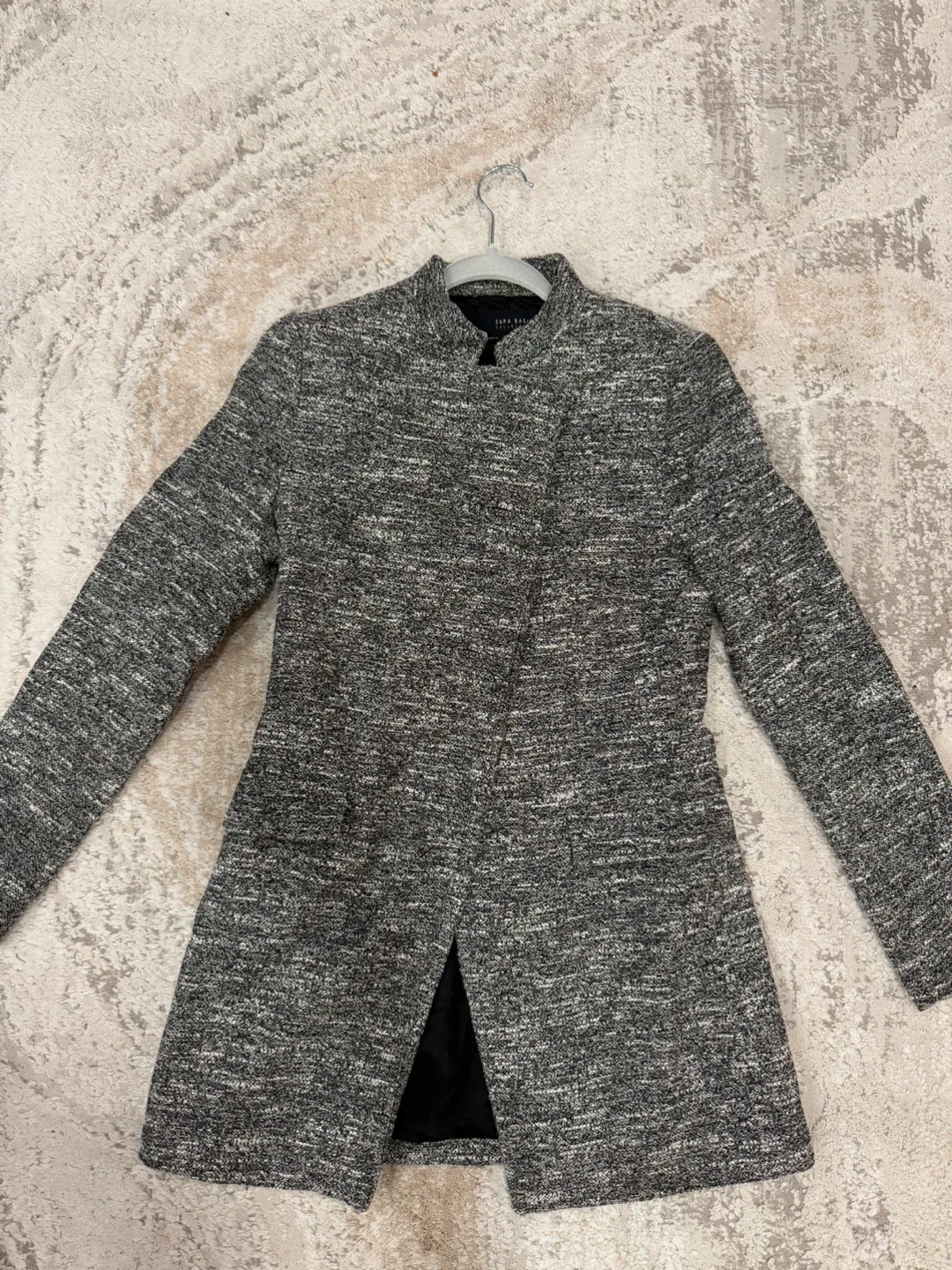 Zara Textured Weave Gray Coat size M image indicator(5)
