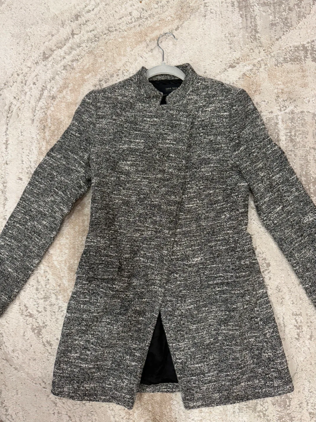 Zara Textured Weave Gray Coat size M image indicator(4)