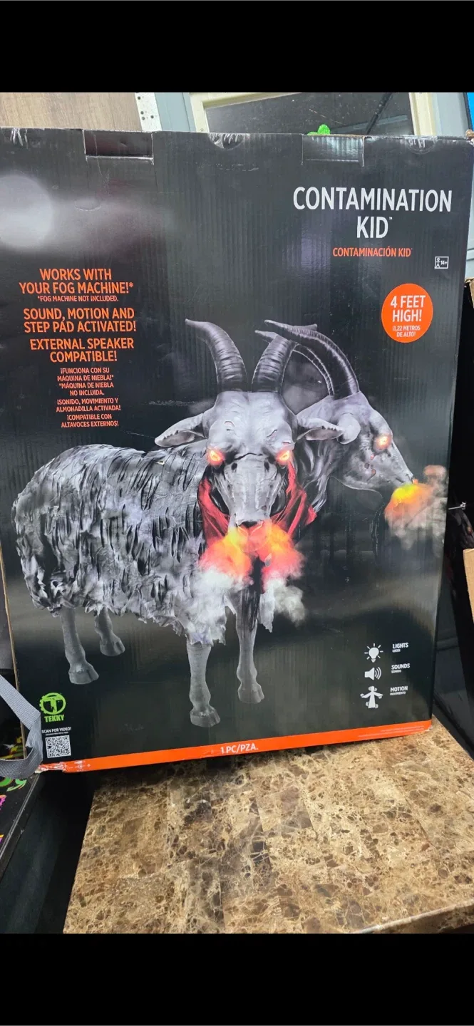 Contamination Kid Animatronic Demonic 2 Headed Goat PARTY CITY