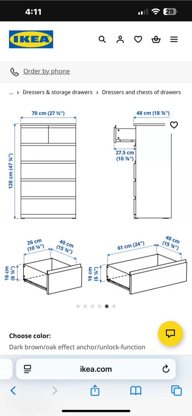 IKEA STORLINTA 6-drawer chest, dark brown - photo 2