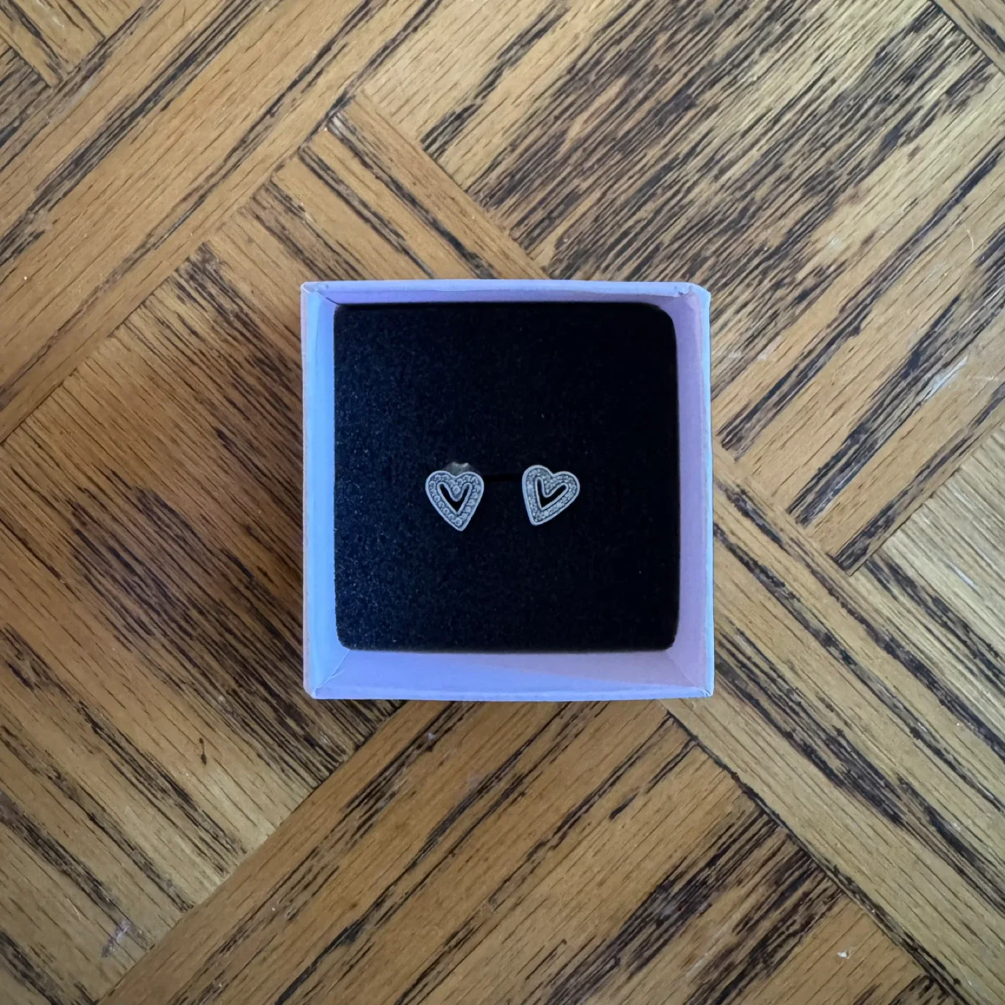 Authentic Pandora Silver Heart Stud Earrings - New