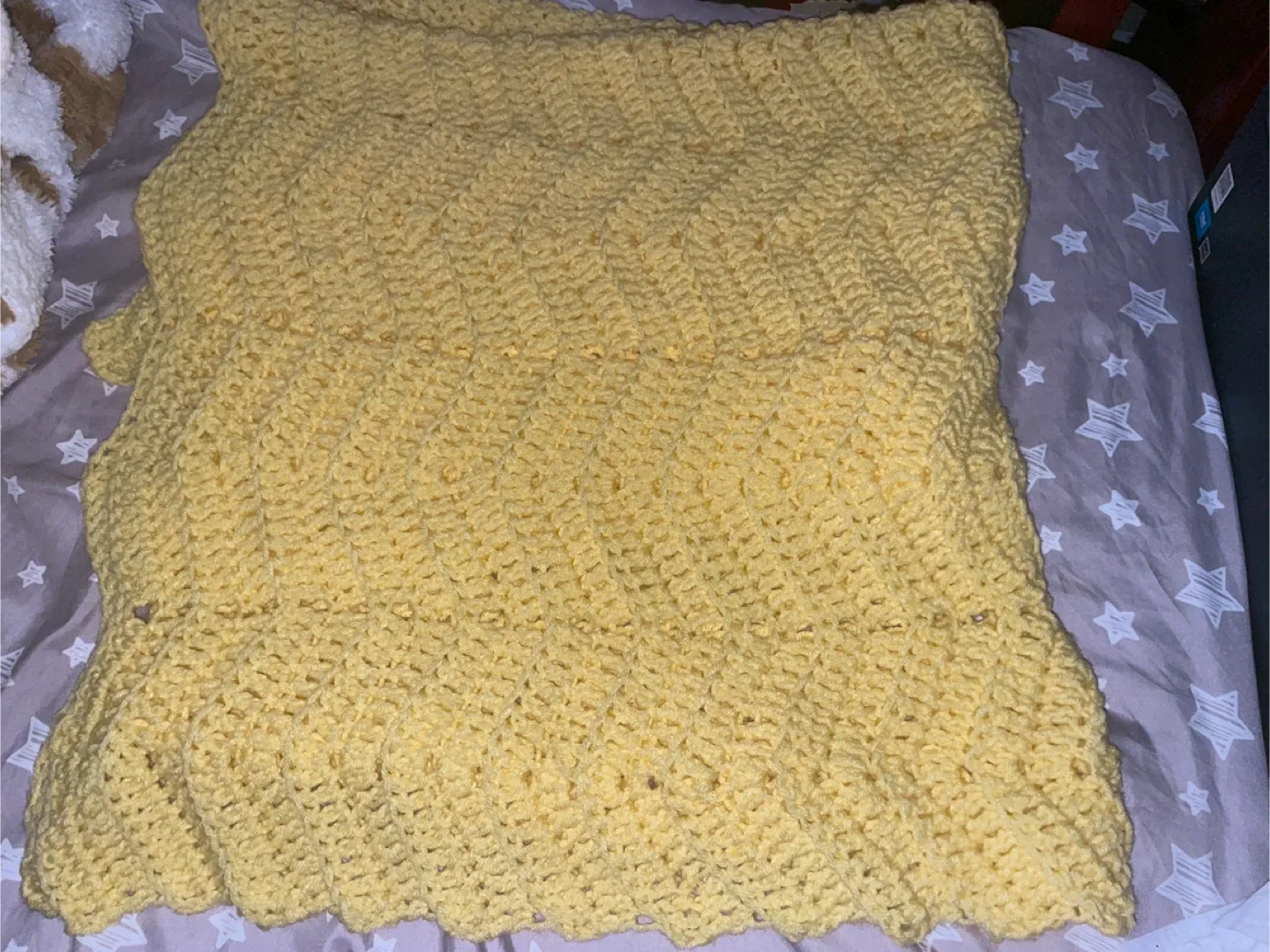 Handmade Yellow Crochet Blanket