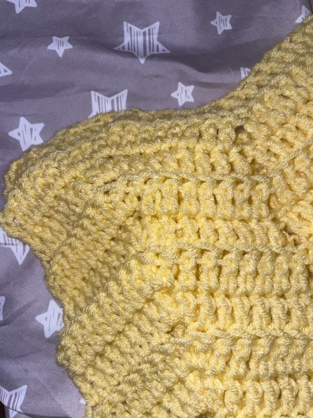 Handmade Yellow Crochet Blanket image indicator(2)