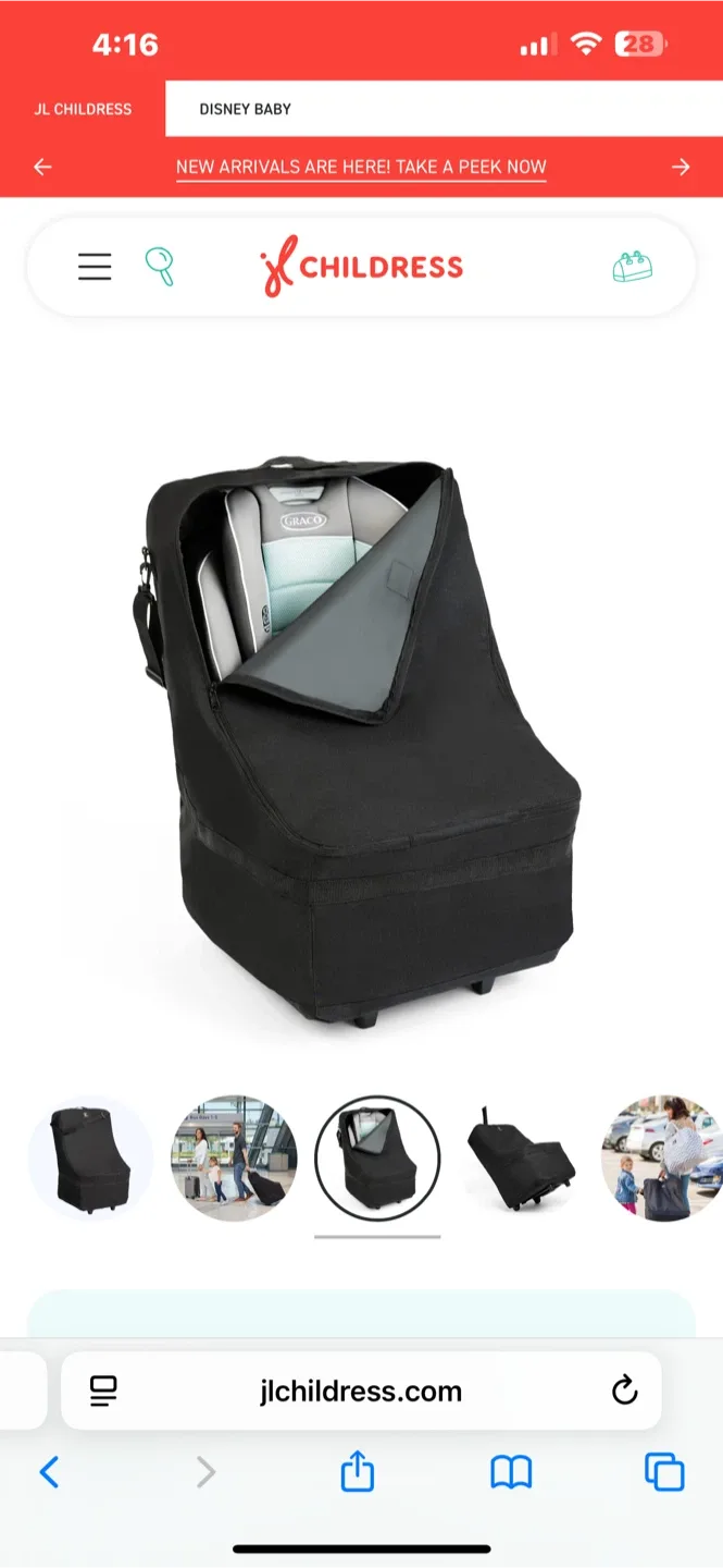 JL Childress Car Seat Travel Bag - Black image indicator(2)