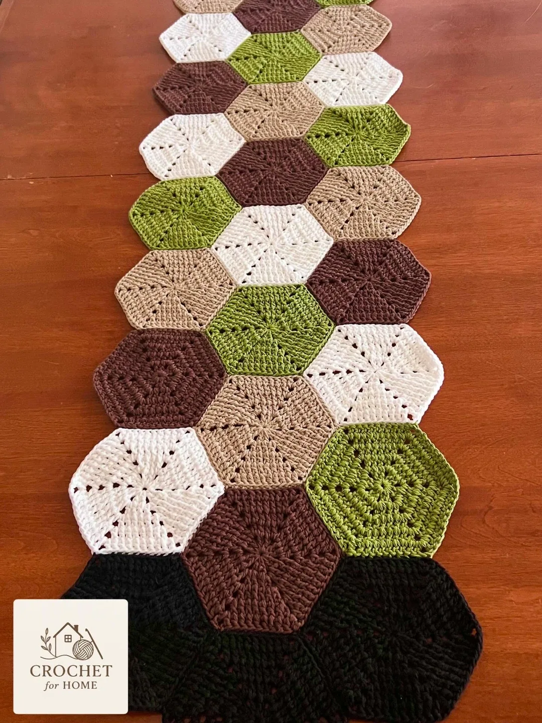 Crocheted Hexagon Table Runner