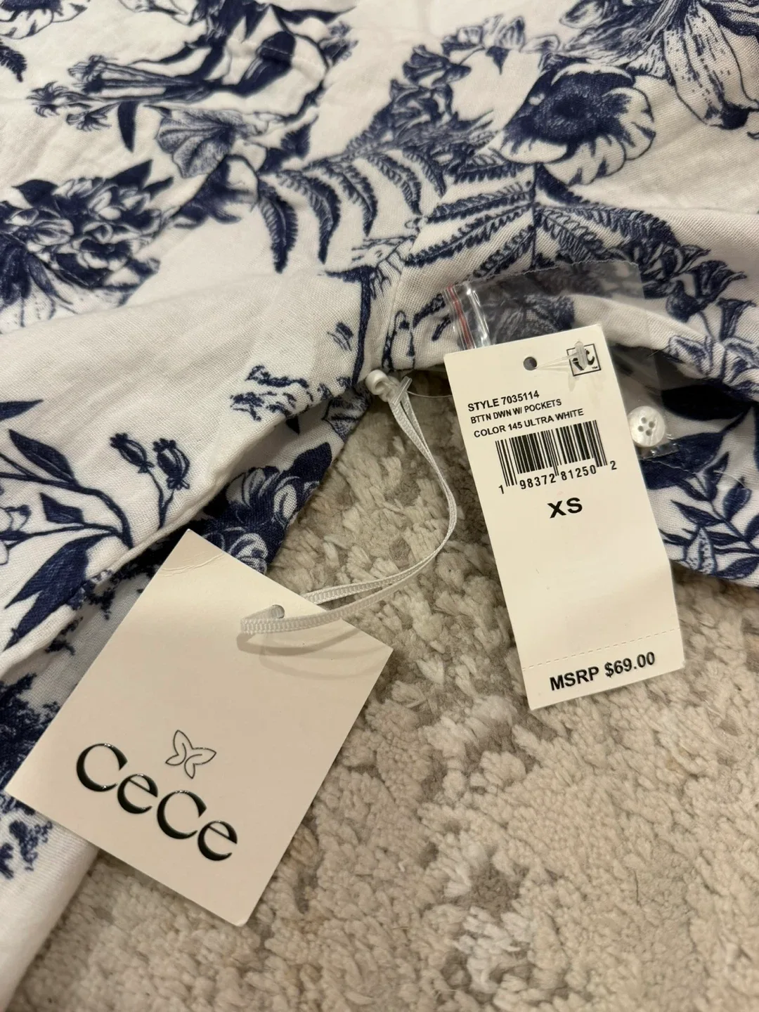 CeCe Floral Button-Down Shirt - XS image indicator(2)