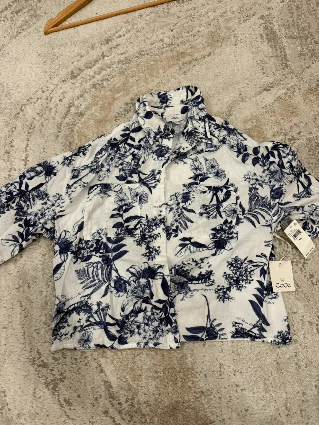 CeCe Floral Button-Down Shirt - XS image indicator(5)