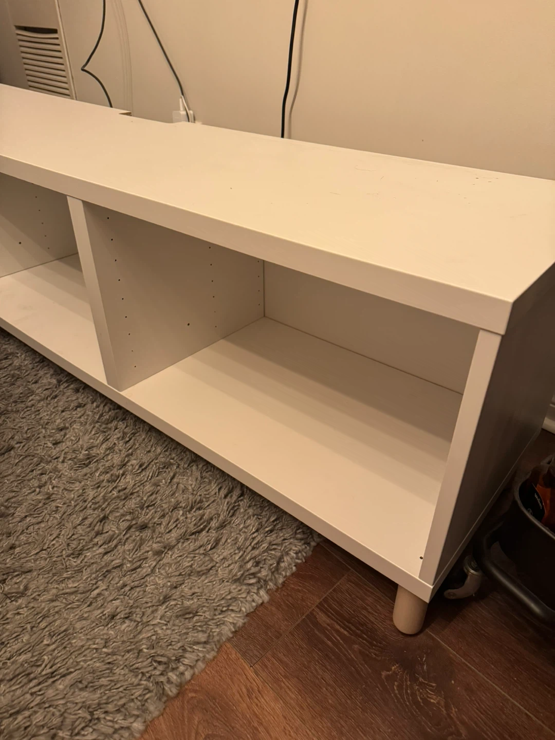 White TV Stand with Shelves - photo 2