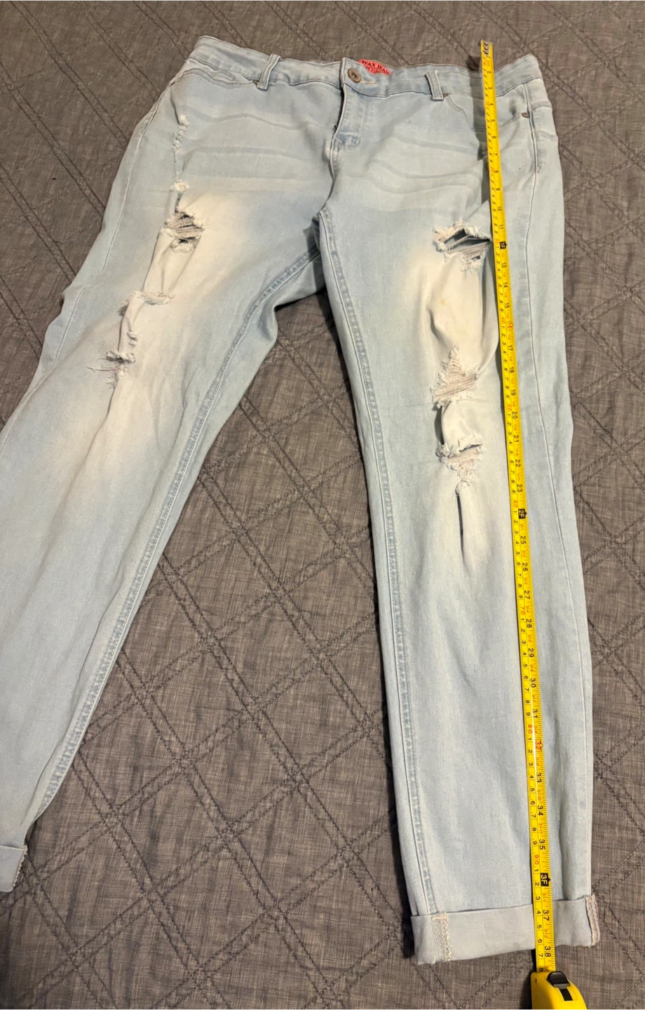 Wax Jean Distressed Light Blue Jeans - Size 16 - photo 2