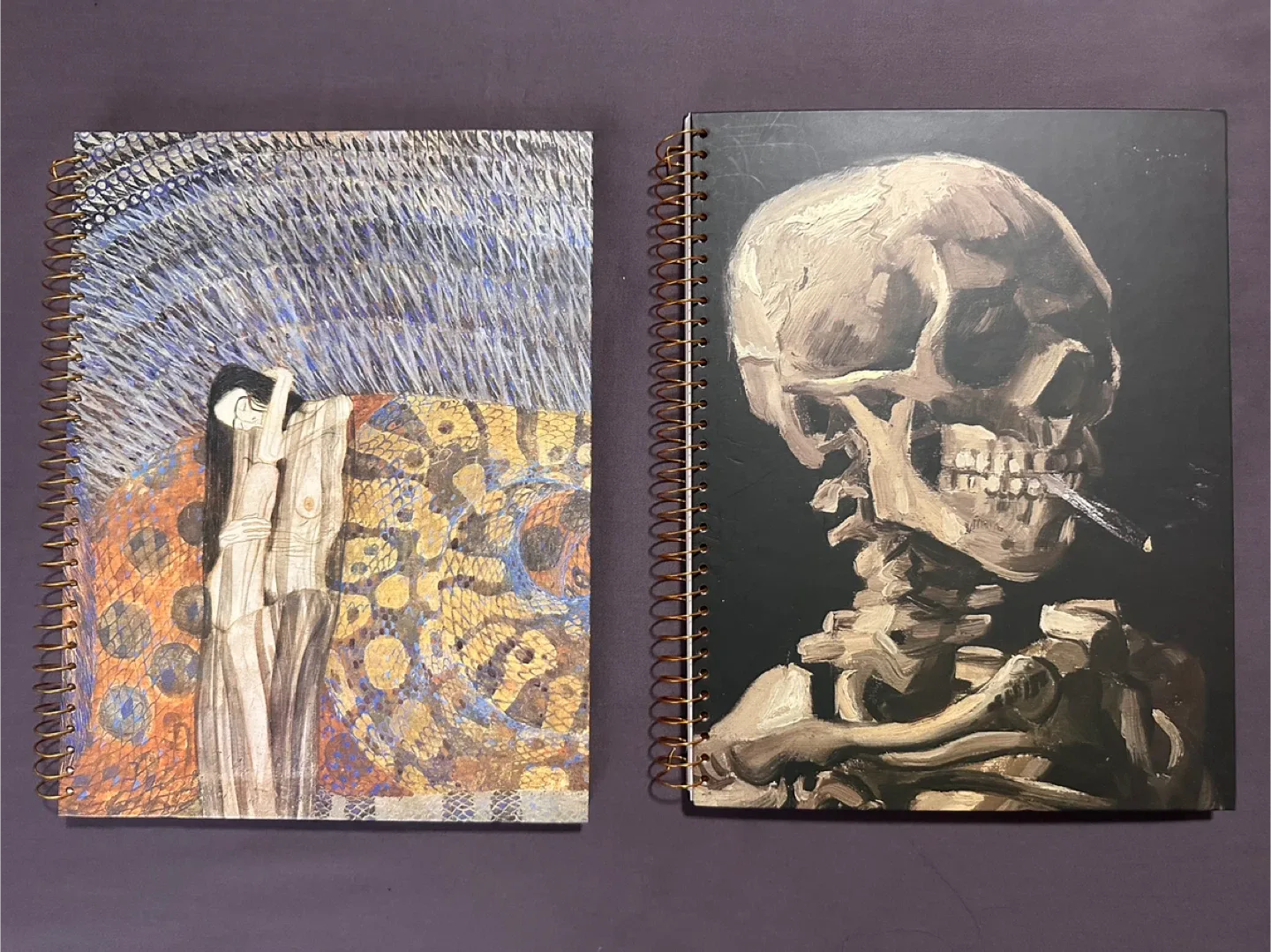 2 Spiral Sketchbooks - Klimt/Van Gogh