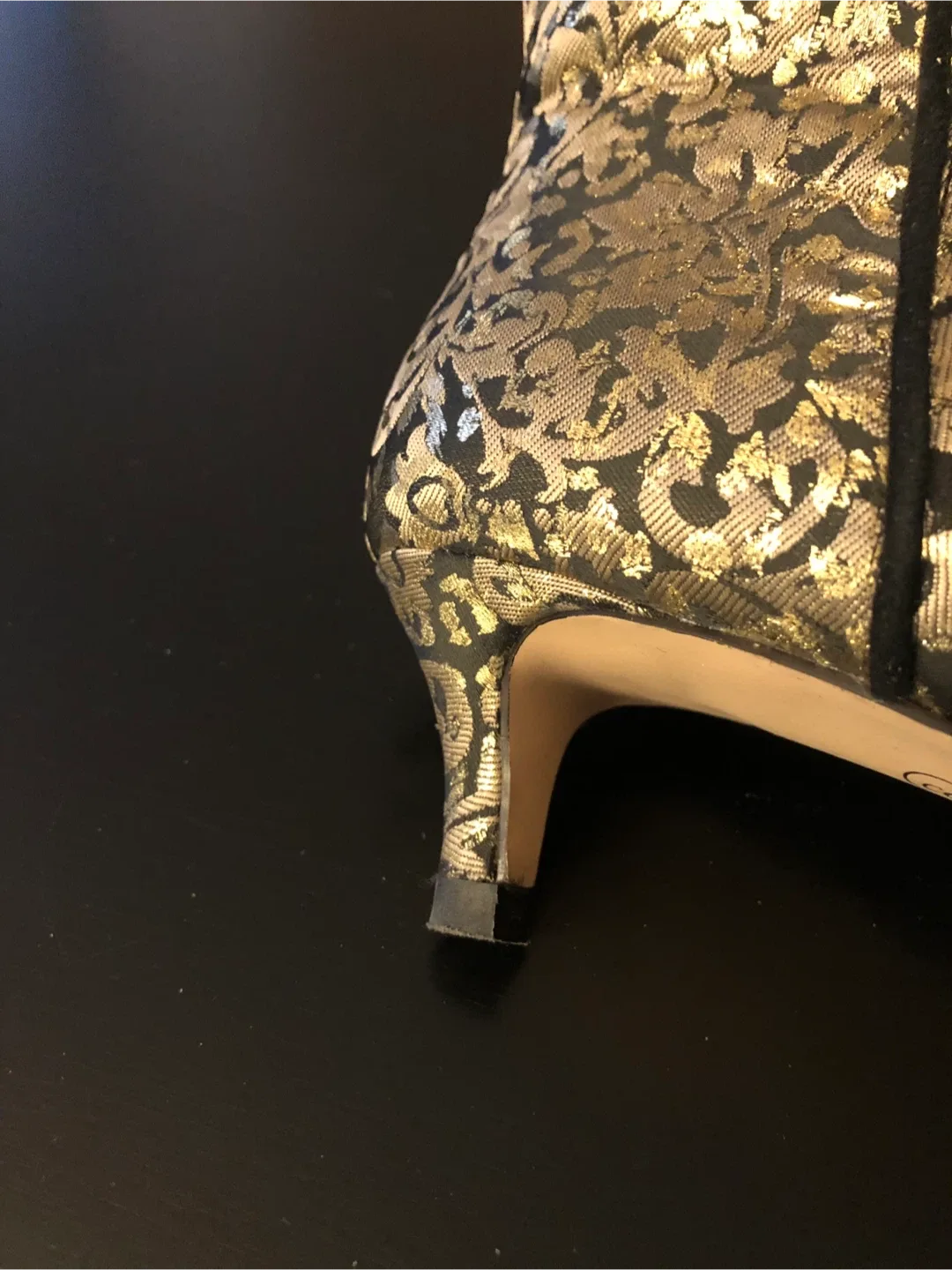 Gold & Black Patterned Ankle Boots image indicator(3)