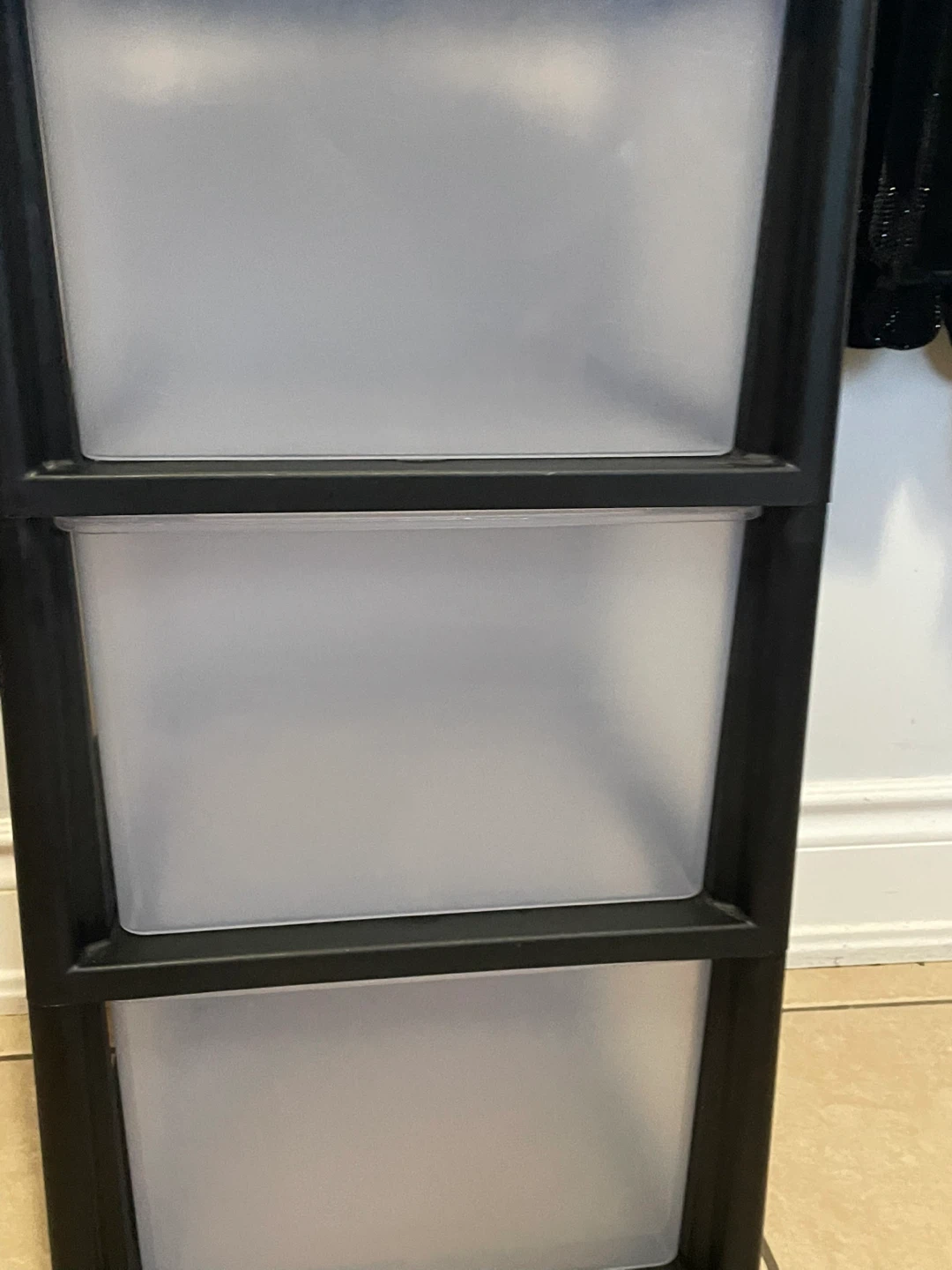 3-Drawer Storage Tower - Black Frame - photo 3