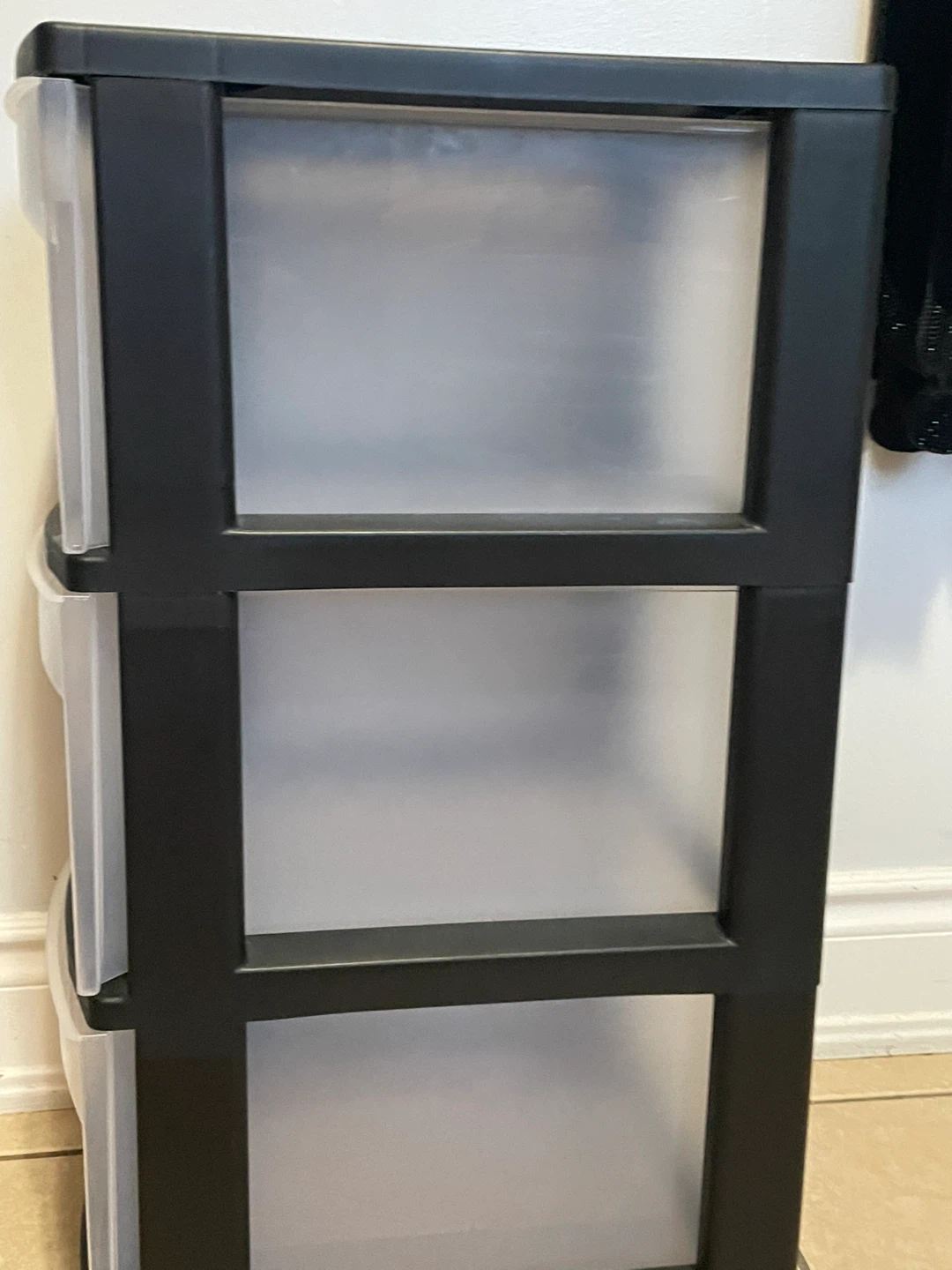 3-Drawer Storage Tower - Black Frame - photo 2