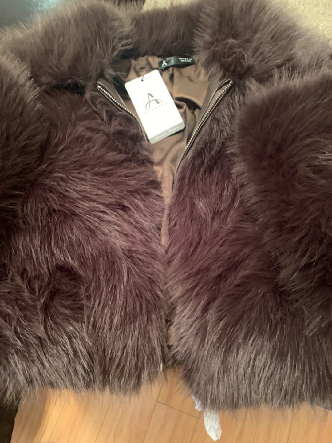 Faux Fur Jacket with tags - Brown - photo 2