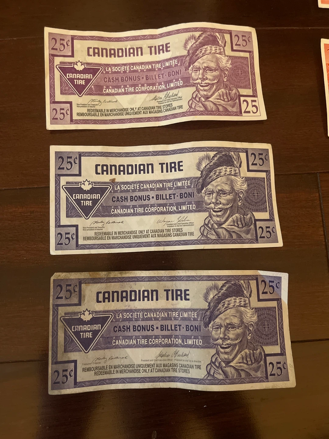 Canadian Tire 25¢ Cash Bonus Billet