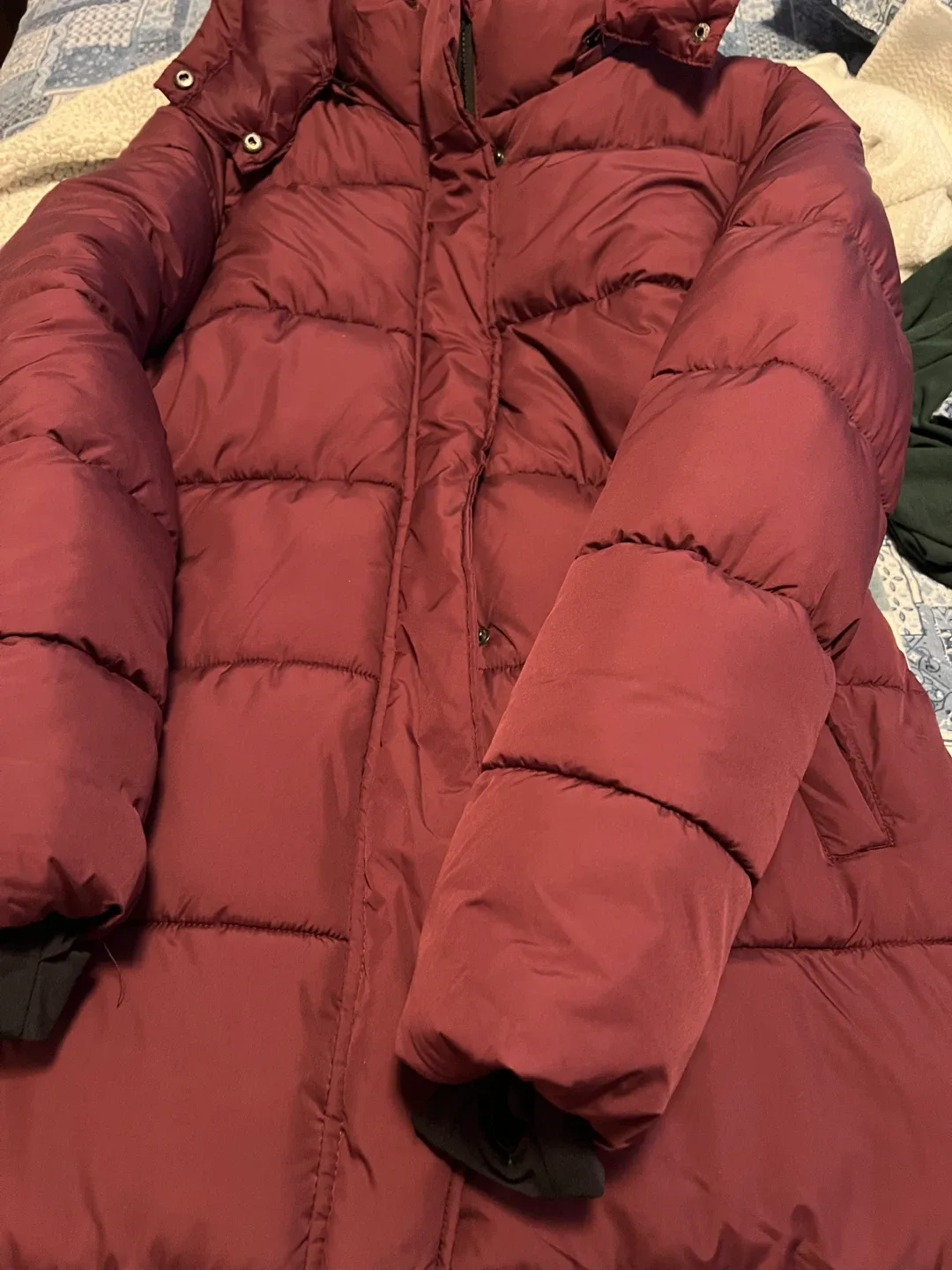 Burgundy Puffer Coat ( price can be negotiated)