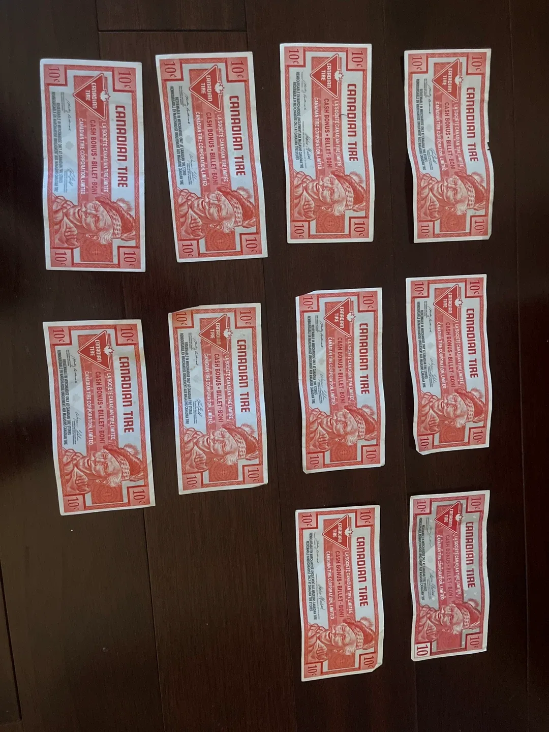 Vintage Canadian Tire 10¢ Cash Bonus Coupons