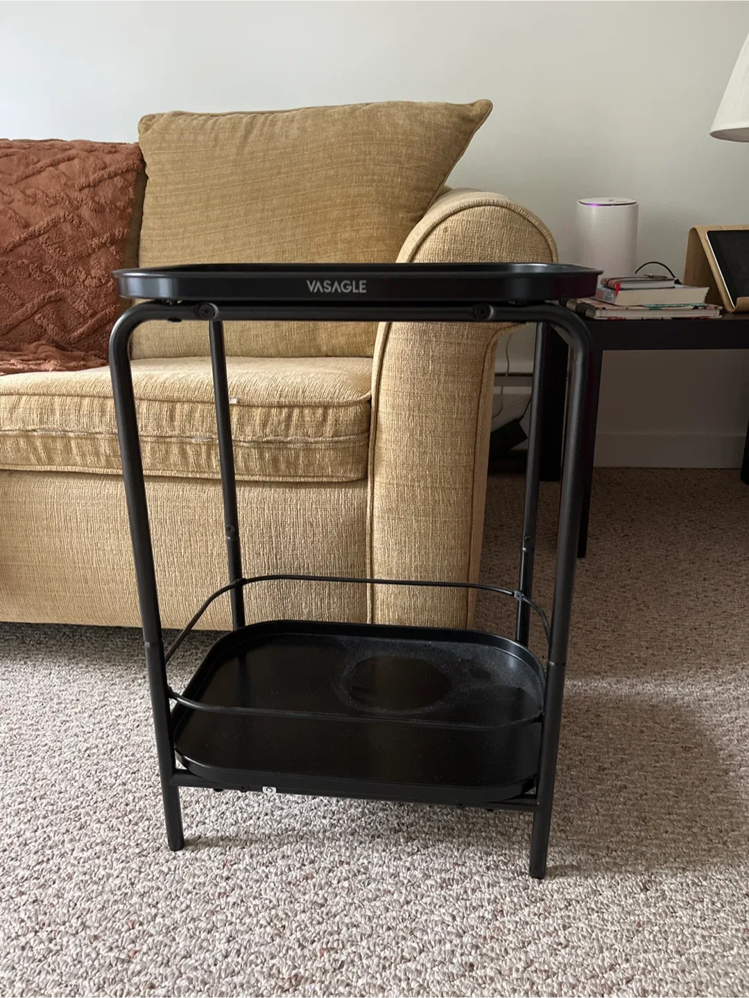 VASAGLE Black Side Table