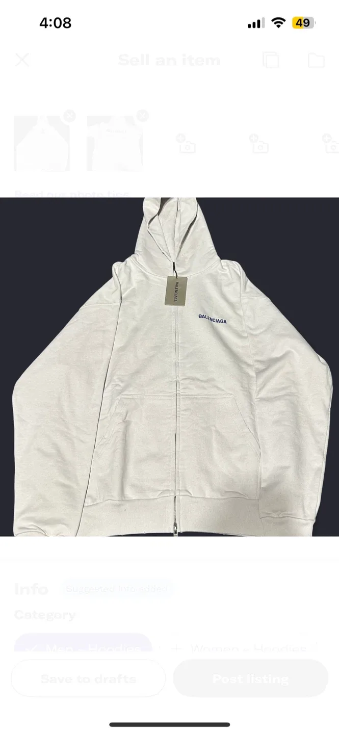 Balenciaga Full Zip Hoodie - Size S