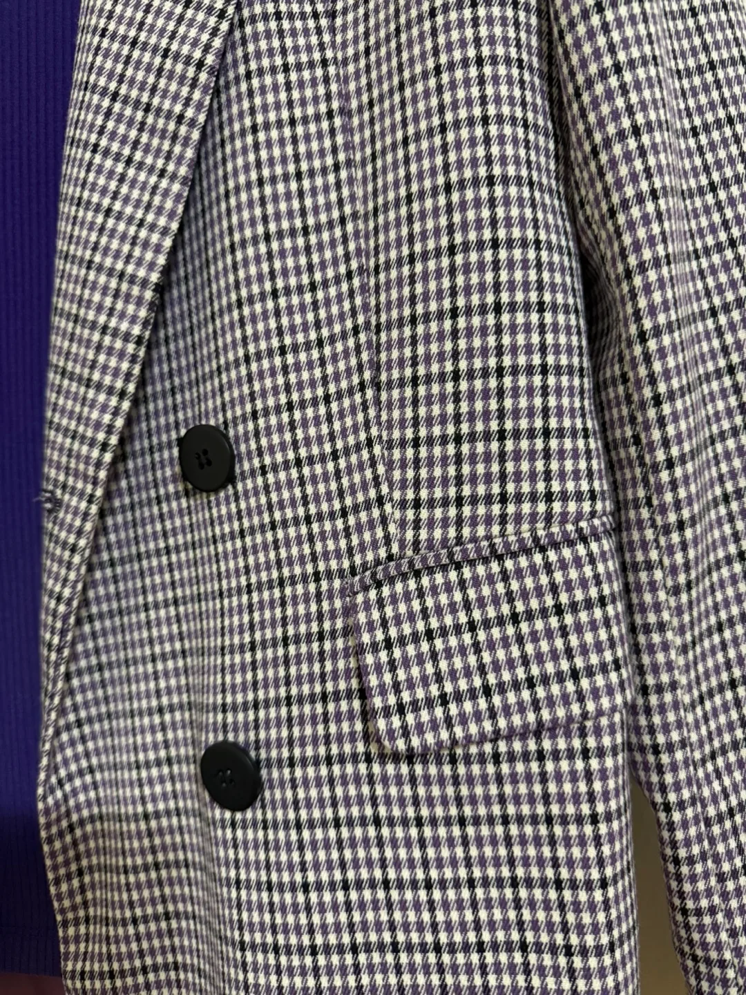 Bershka blazer with Purple Ribbed Long Sleeve Top image indicator(3)