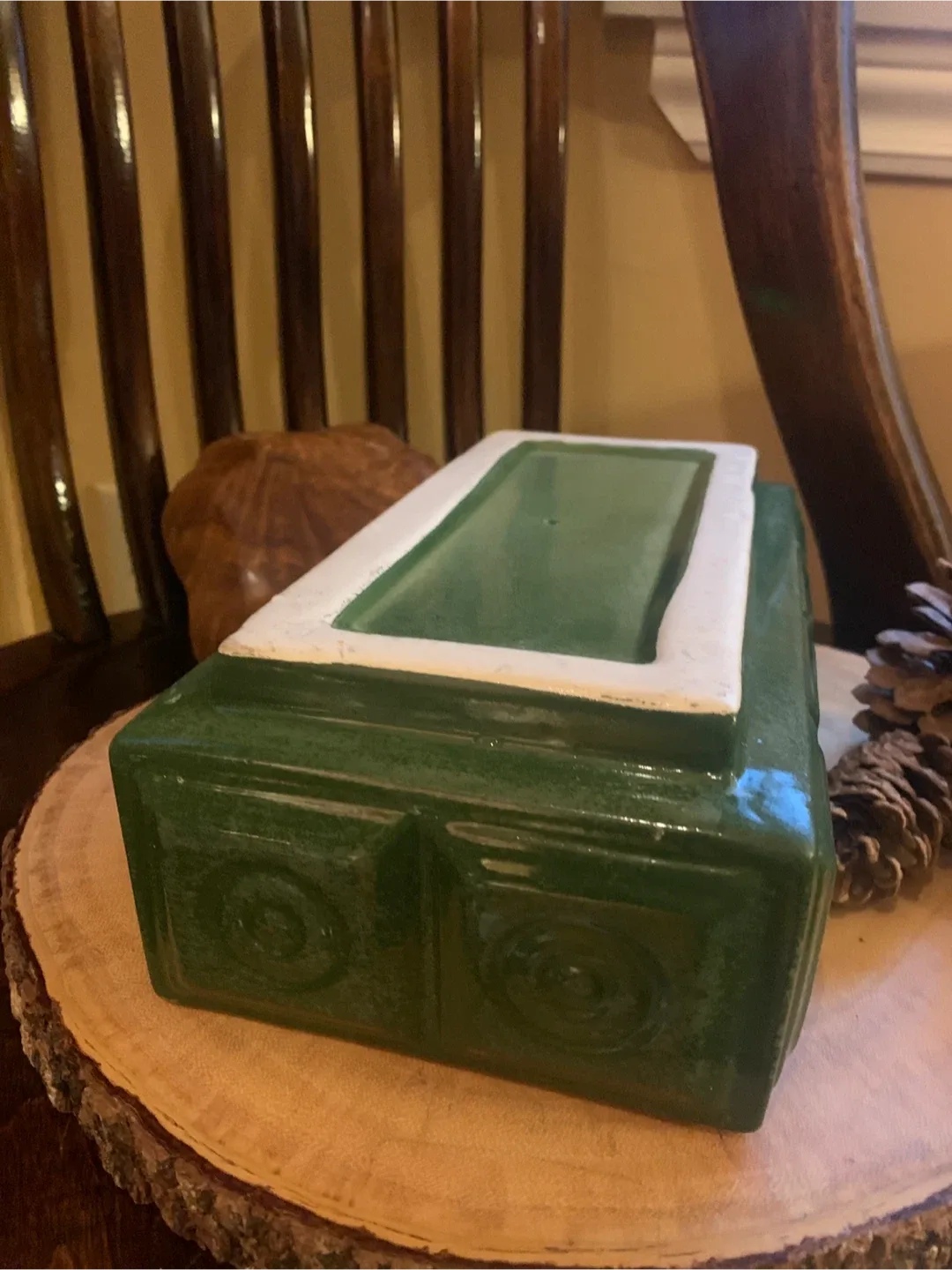 Vintage Green Glazed Planter image indicator(6)