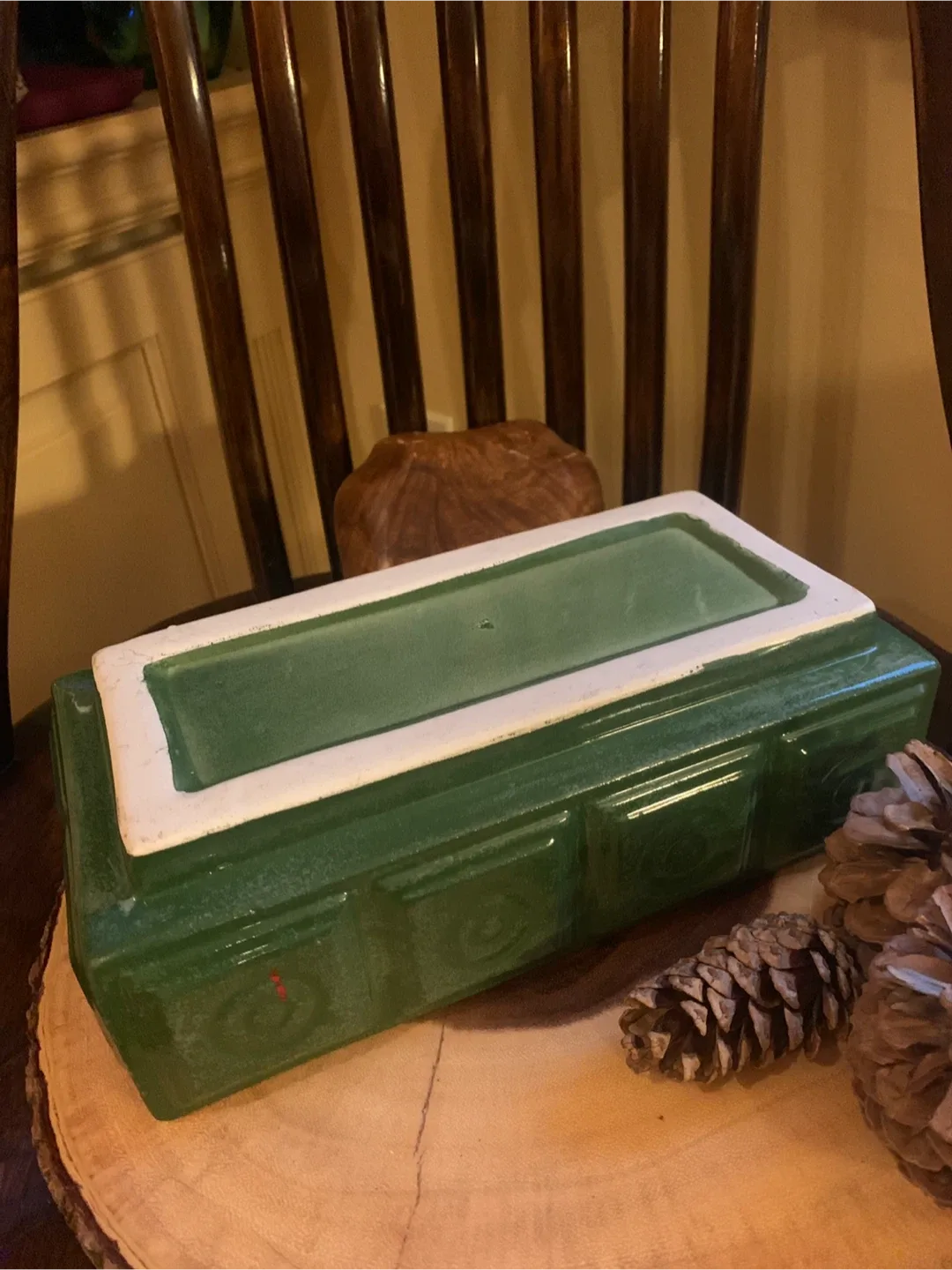 Vintage Green Glazed Planter image indicator(4)