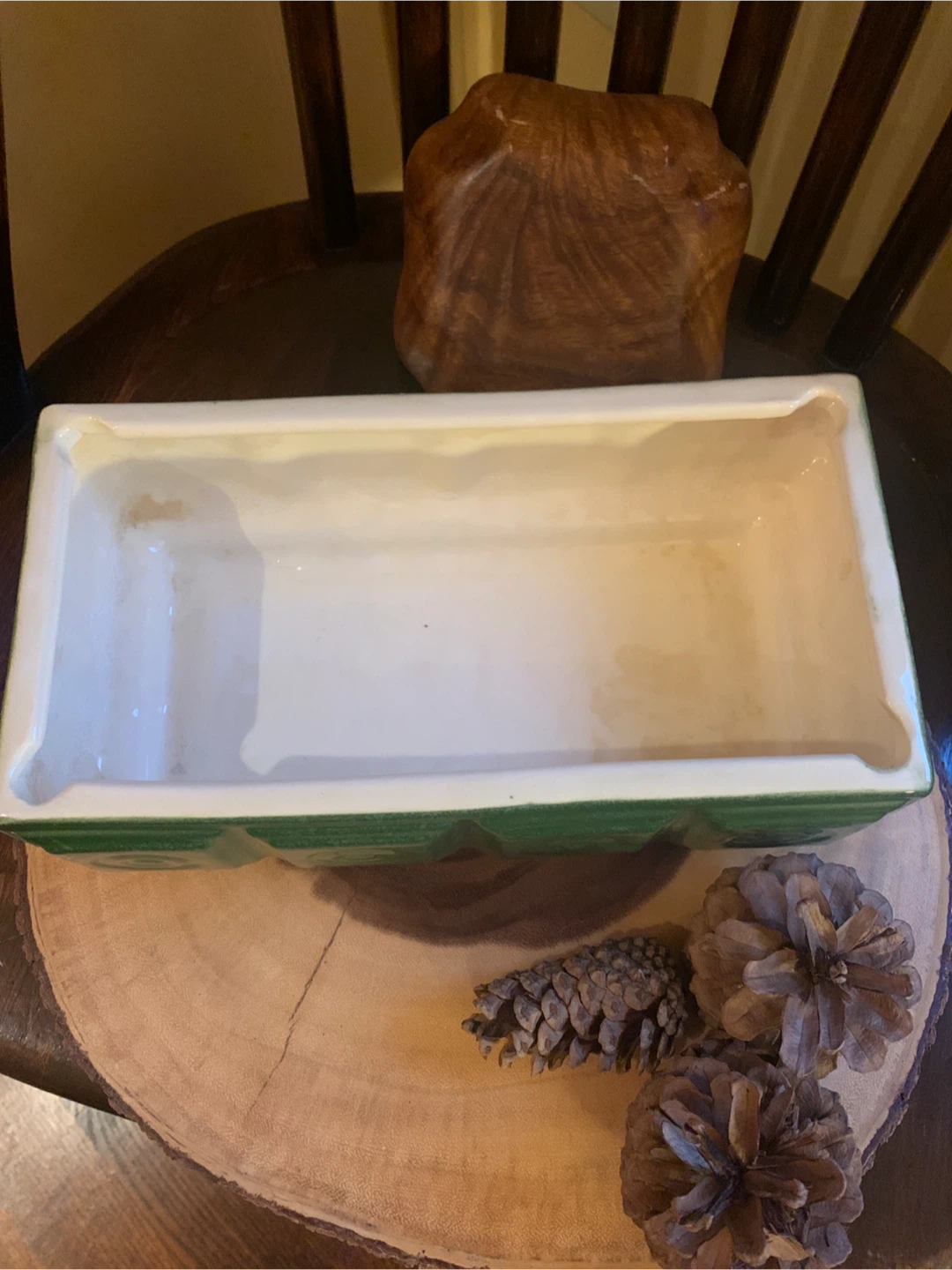 Vintage Green Glazed Planter - photo 3