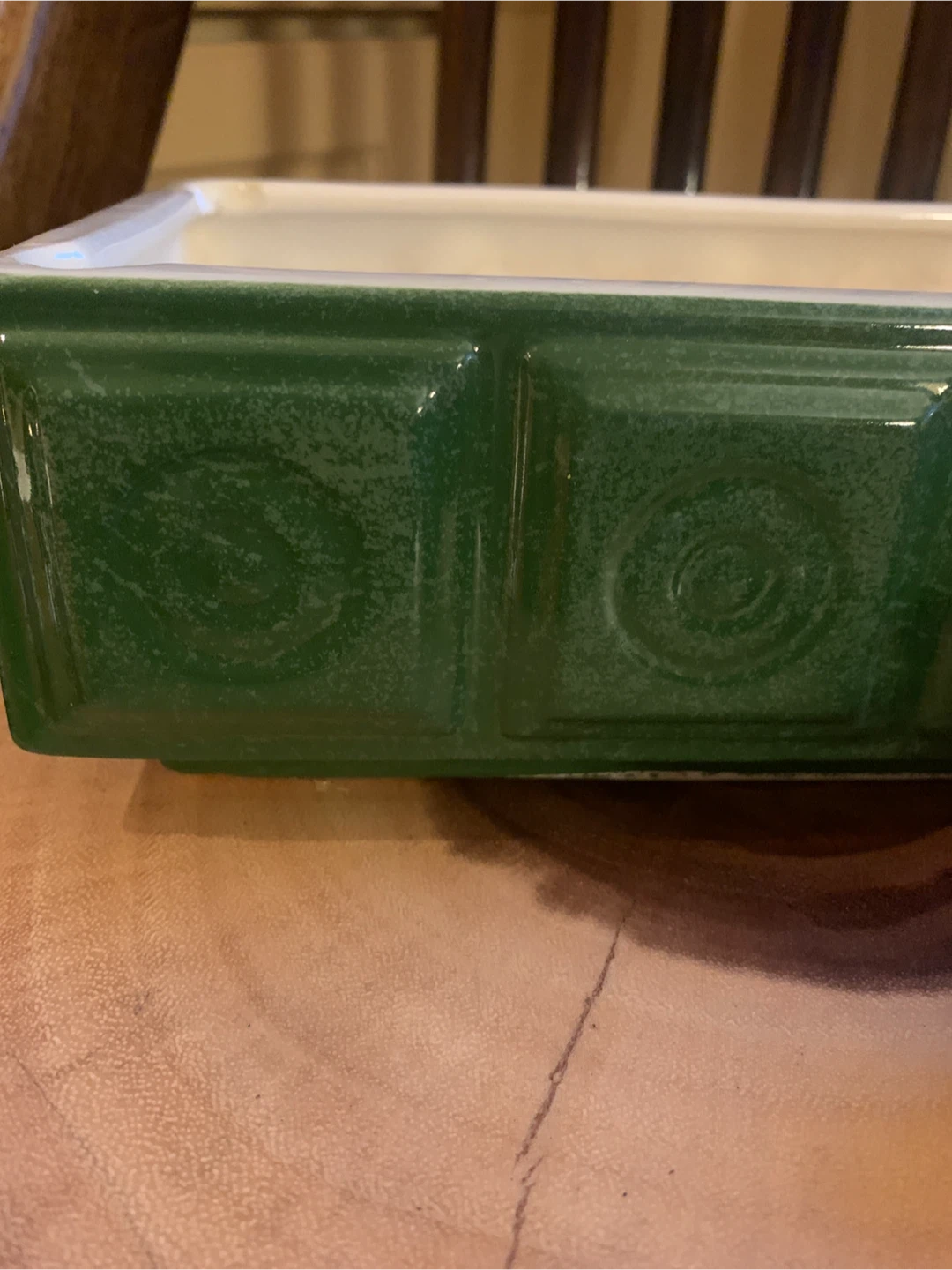 Vintage Green Glazed Planter - photo 2