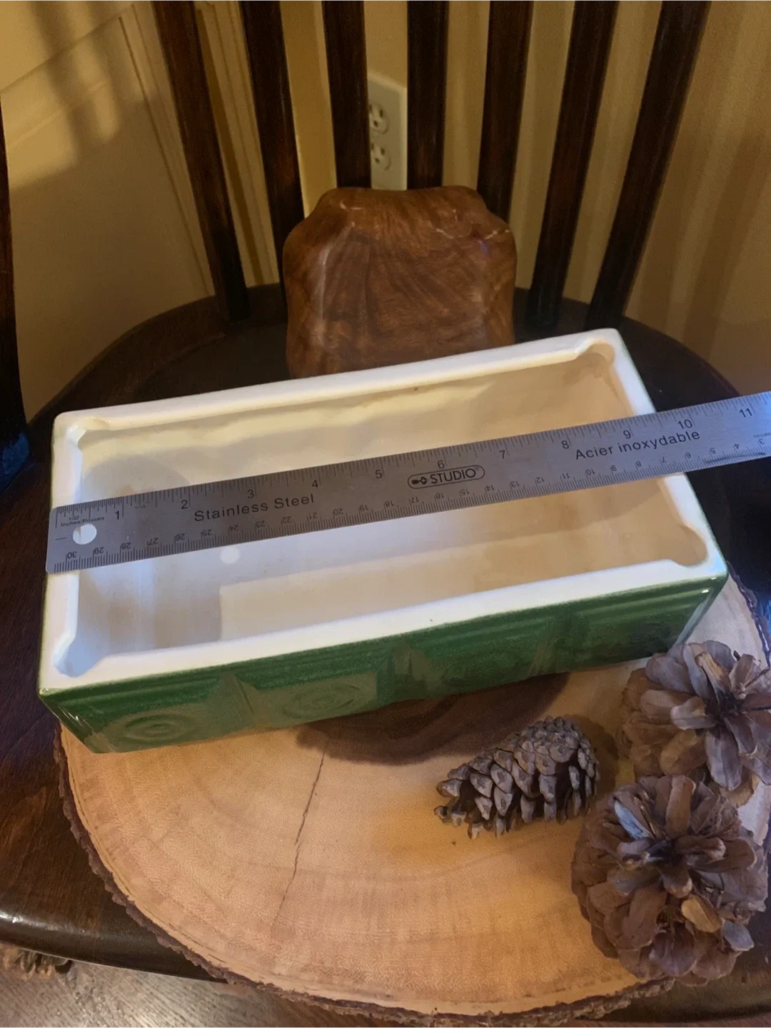 Vintage Green Glazed Planter image indicator(7)