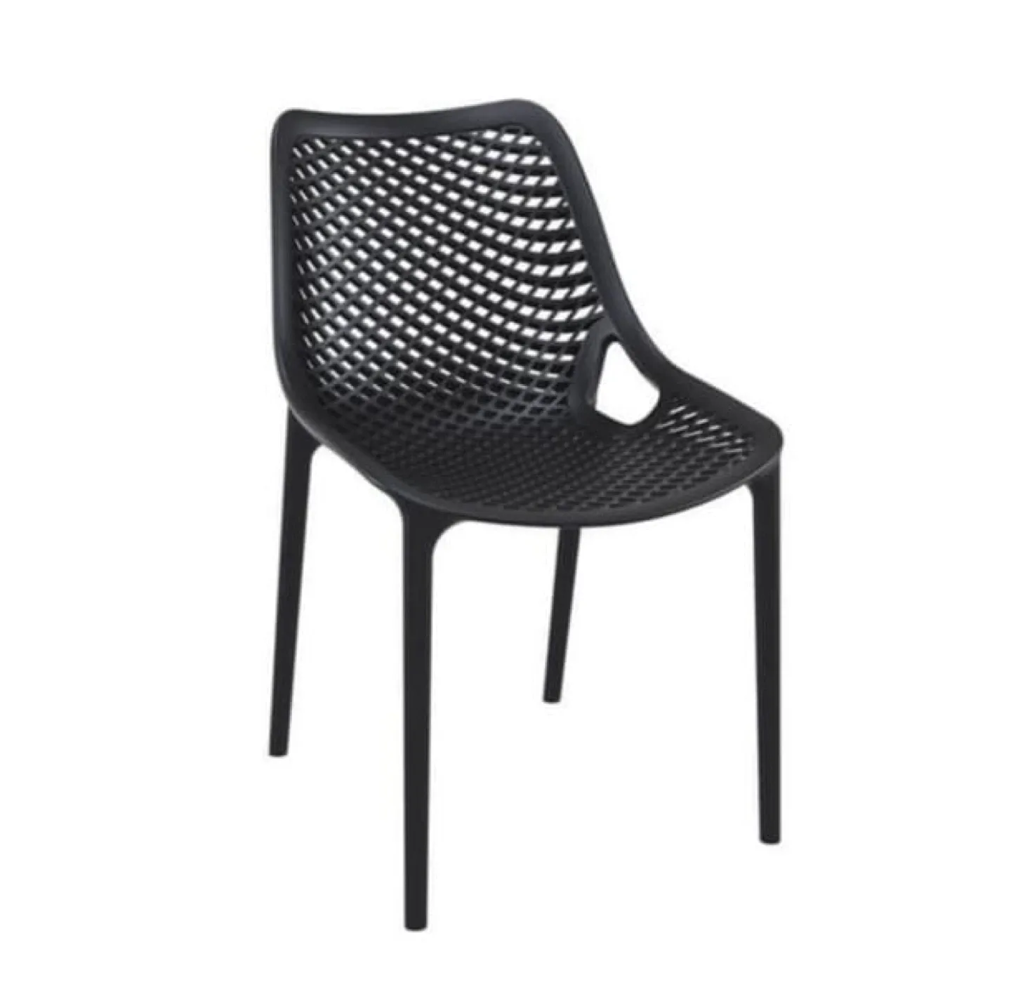 Black Polypropylene Armless Dining Chair