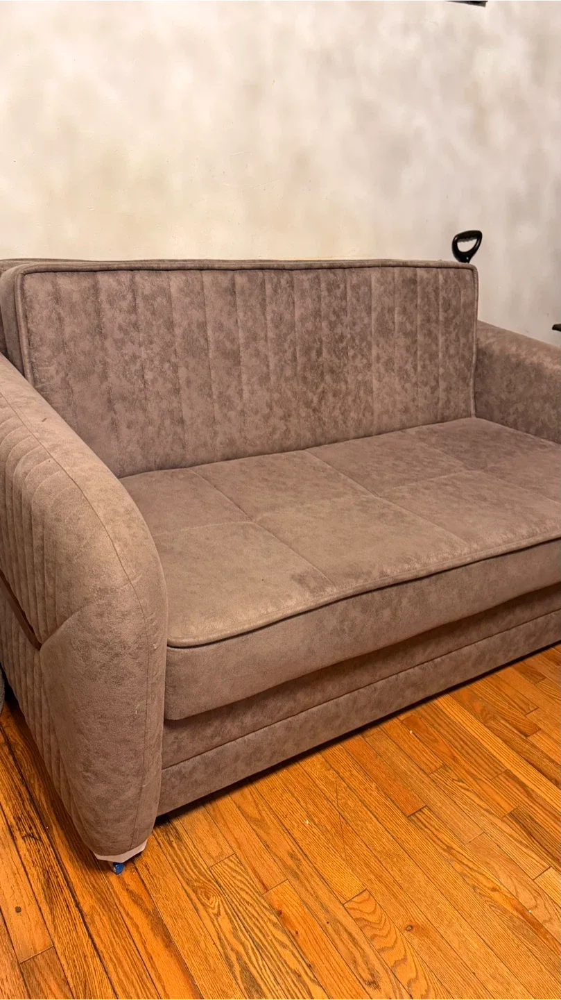 Brown Sofa Couch with Storage
