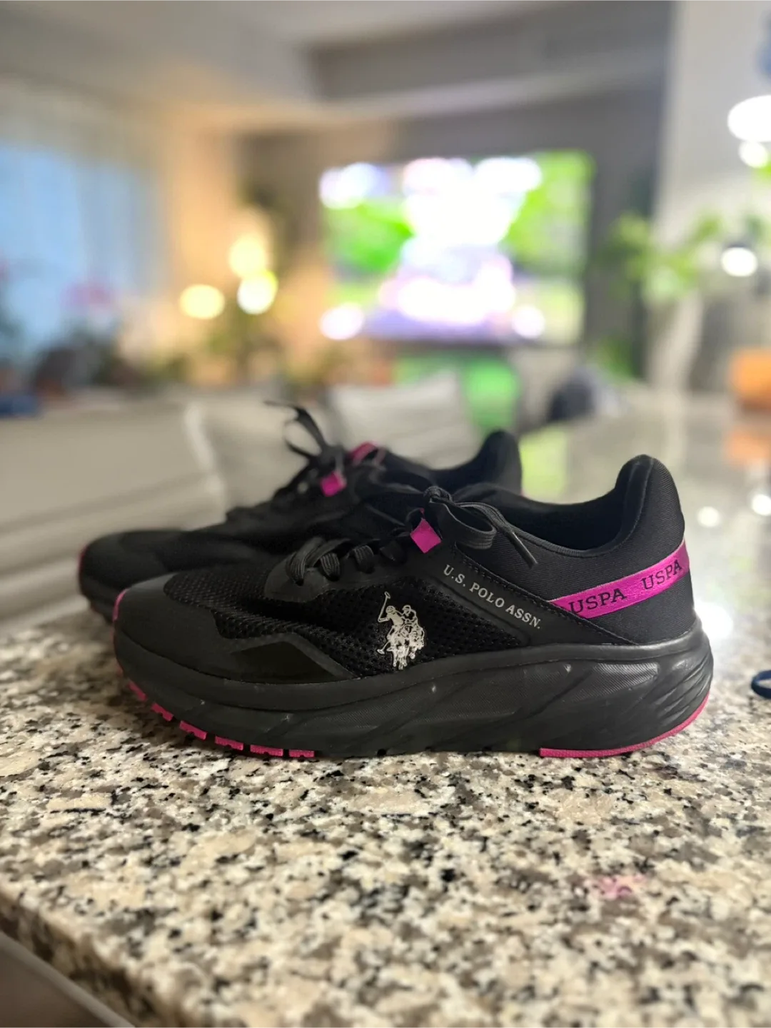 U.S. Polo Assn. Black & Pink Sneakers
