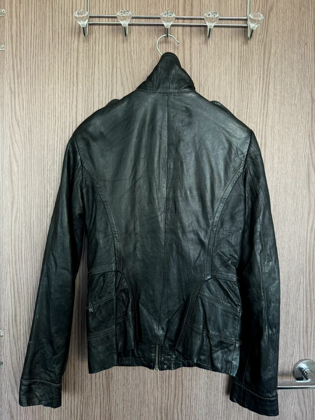 DANIER Black Leather Jacket Size 2XS image indicator(2)