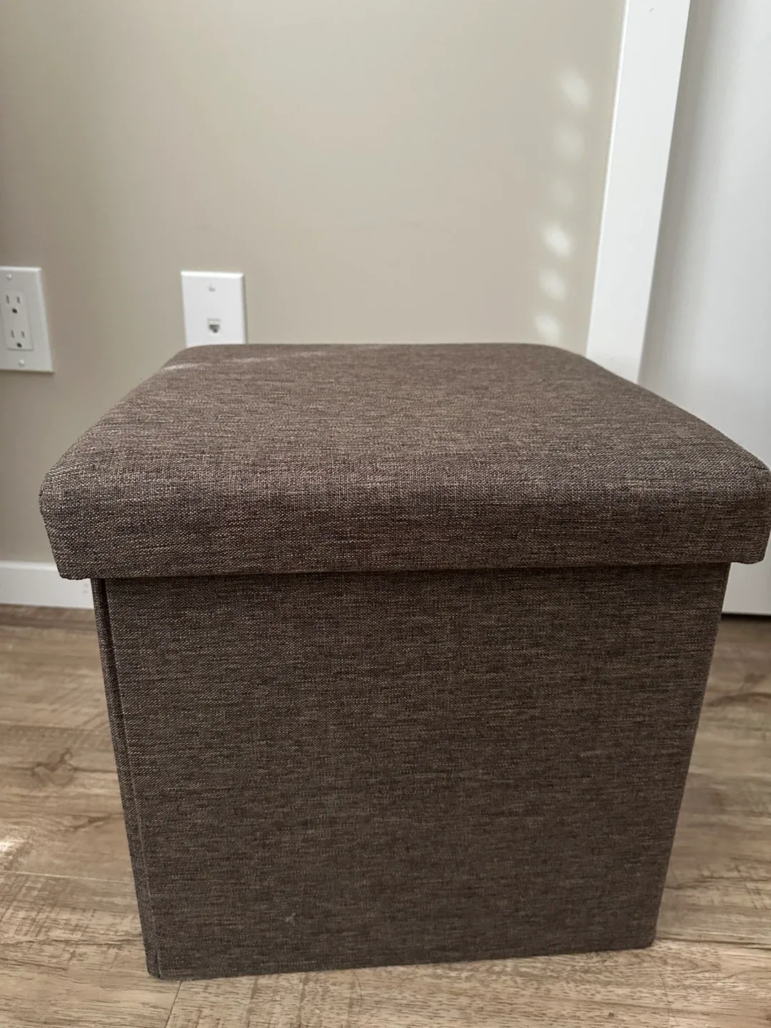 Storage Ottoman - Brown Fabric