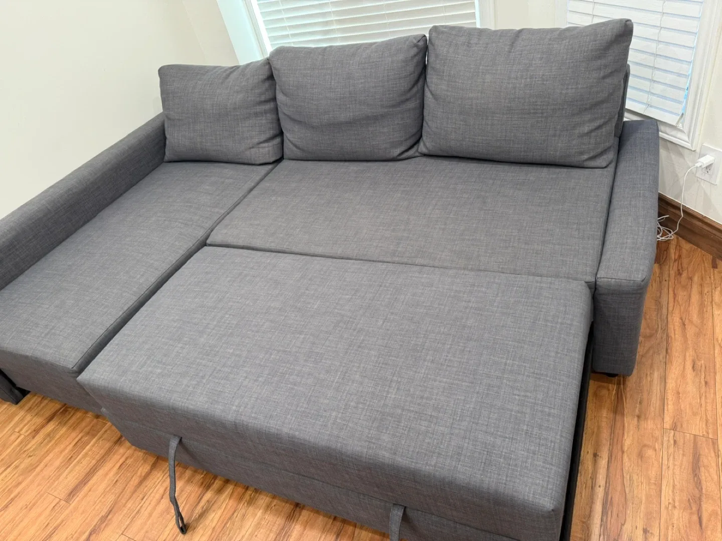 Grey Sleeper Sectional Sofa with Storage