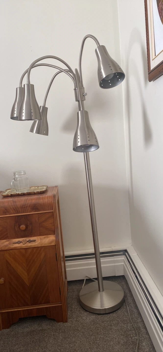 Silver Multi-Head Floor Lamp