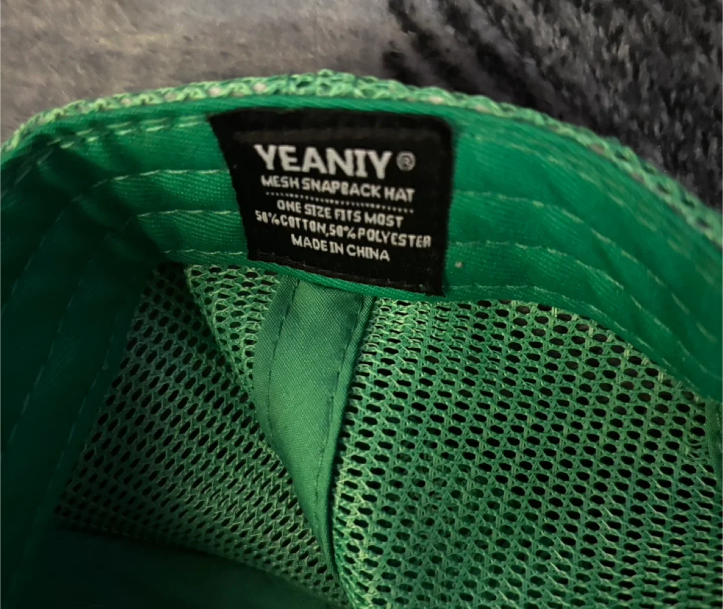 (YEANIY) Mesh Clover Leaf Snapback Hat - Green/One Size image indicator(4)