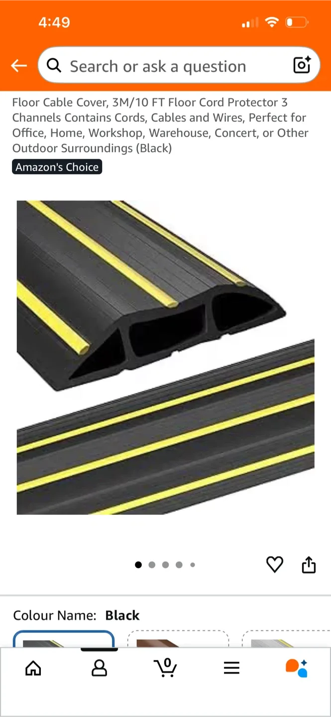 Floor Cable Cover, 3M/10 FT - Black image indicator(2)