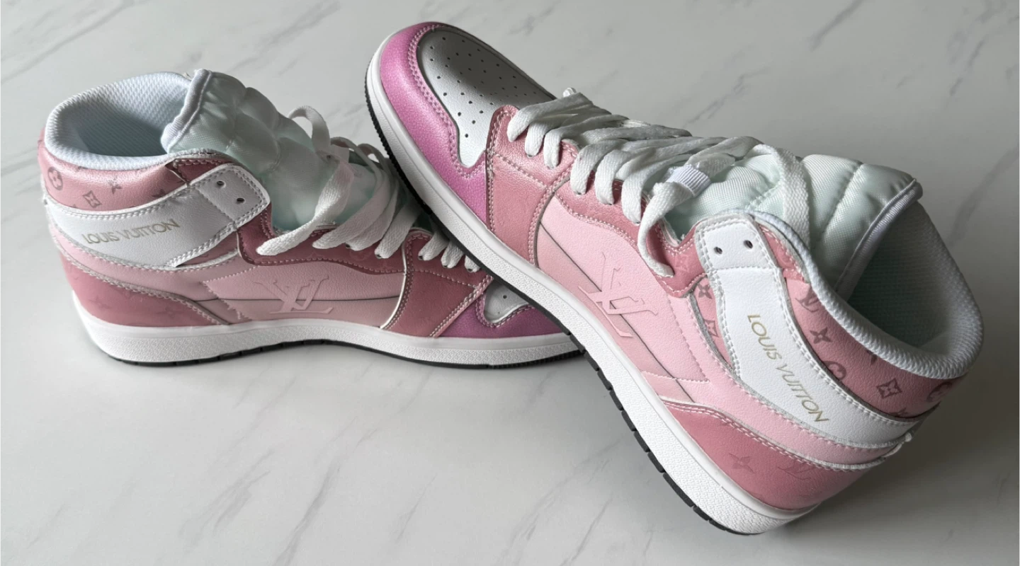 Louis Vuitton Pink High-Top Sneakers