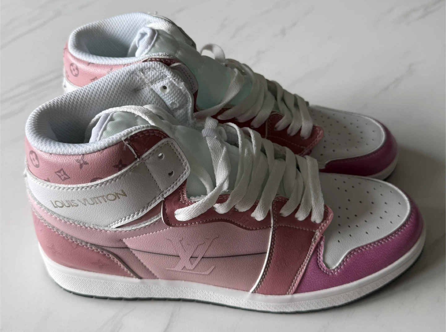 Louis Vuitton Pink High-Top Sneakers - photo 3