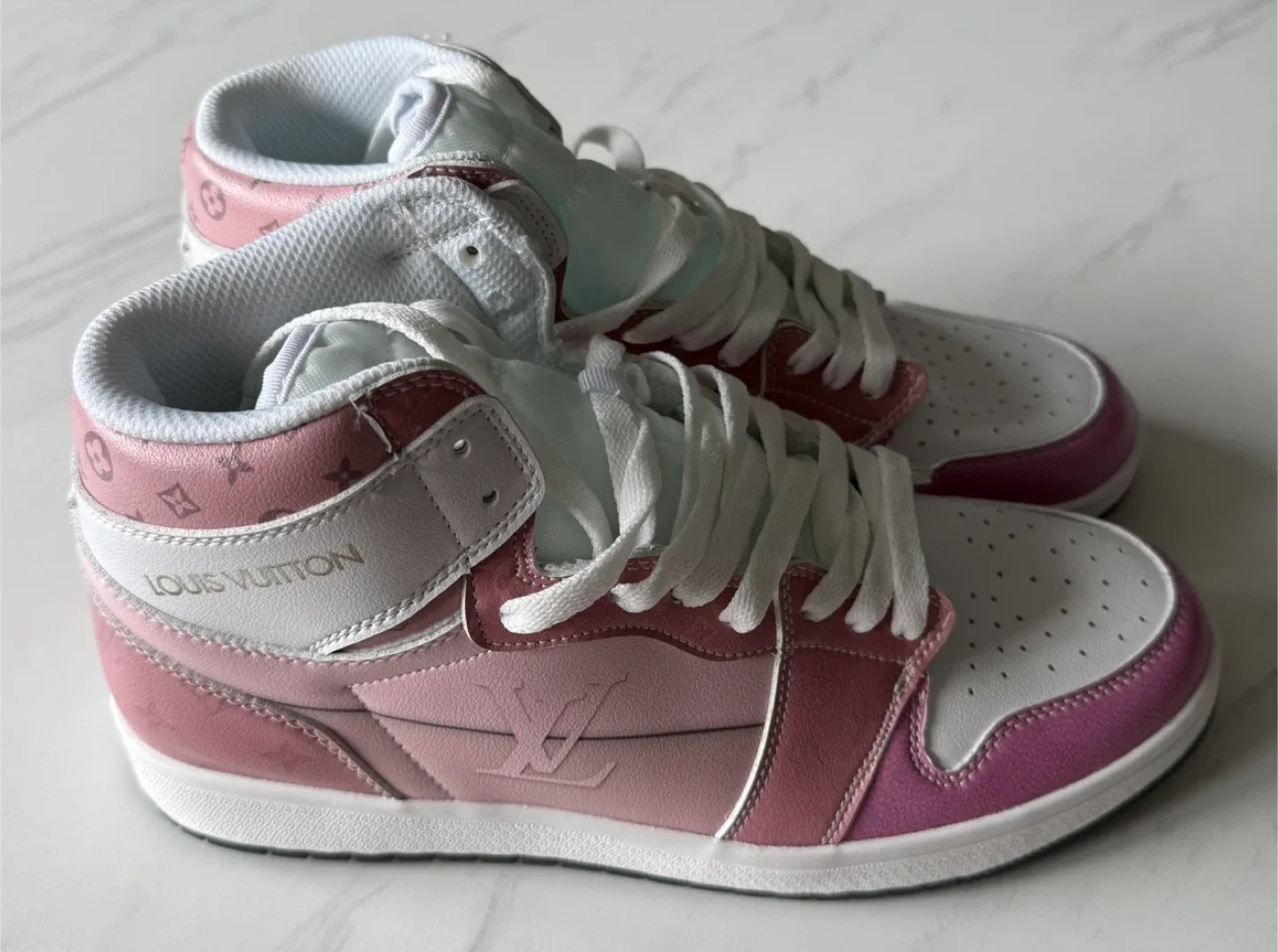 Louis Vuitton Pink High-Top Sneakers image indicator(3)