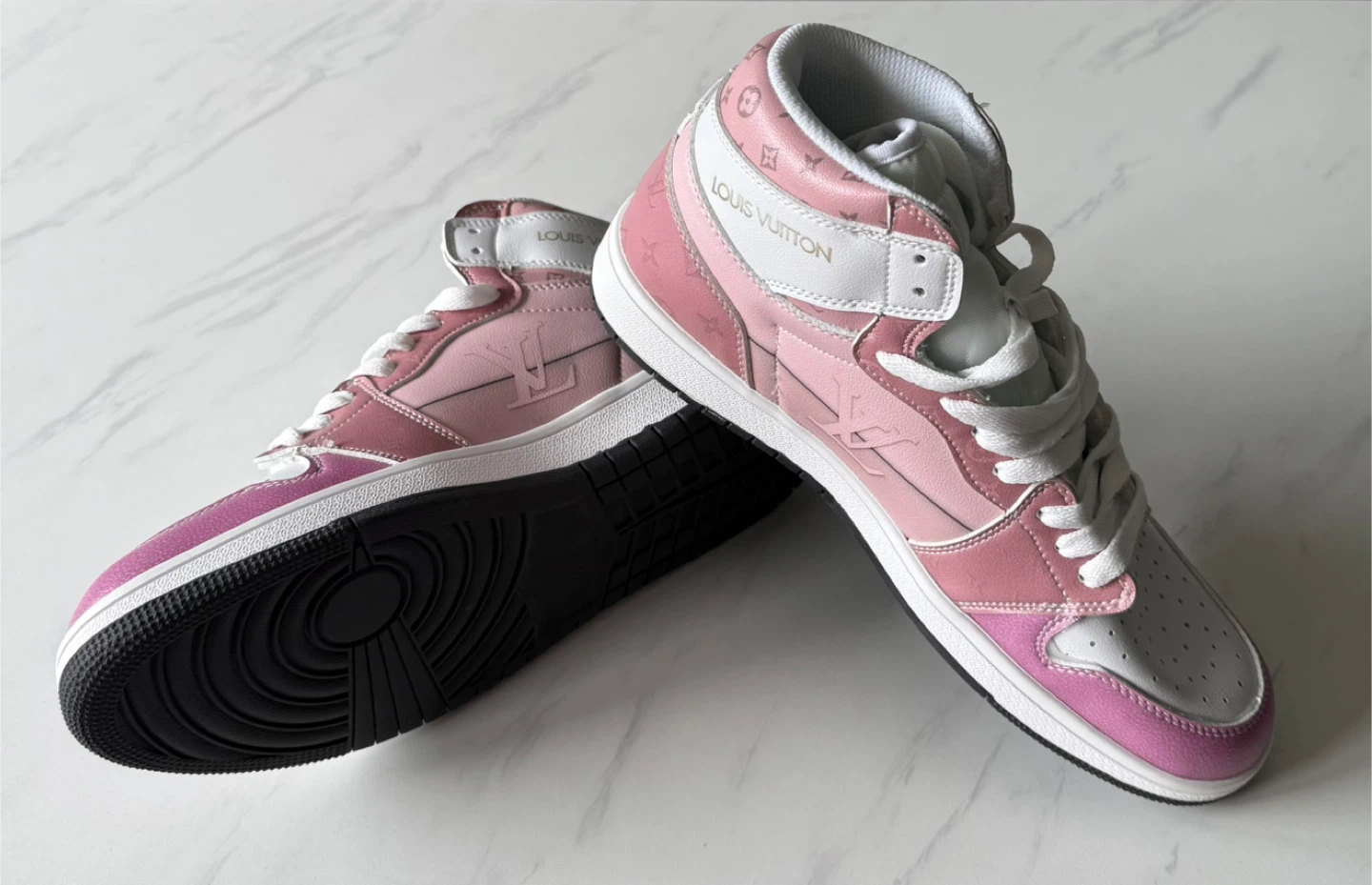 Louis Vuitton Pink High-Top Sneakers - photo 5