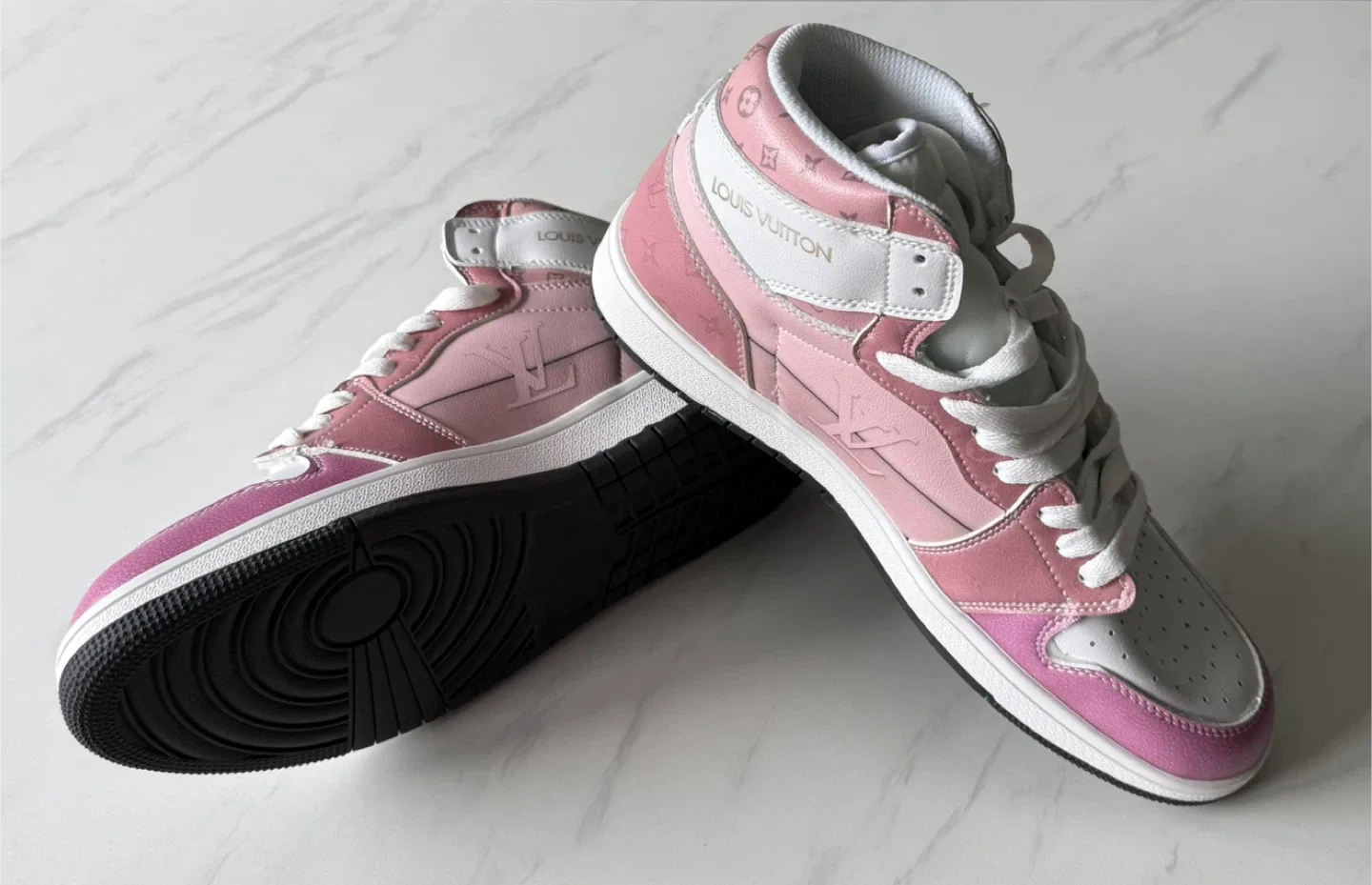 Louis Vuitton Pink High-Top Sneakers image indicator(5)